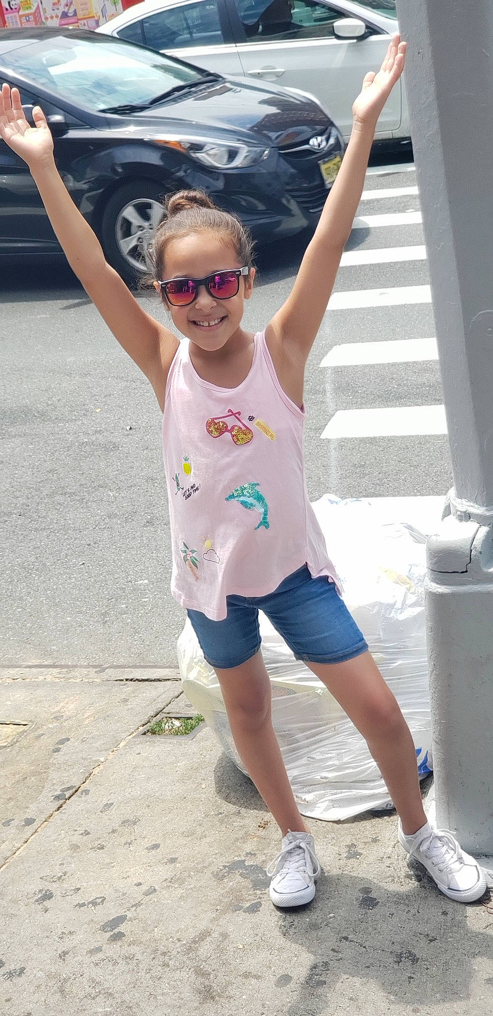 Anabelle Vazquez joined the competition — help win amazing prizes! child, cool, eyewear, fun, gesture, glasses, joy, leg, leisure, person, photography, shorts, smile, summer, sunglasses, t_shirt, vacation