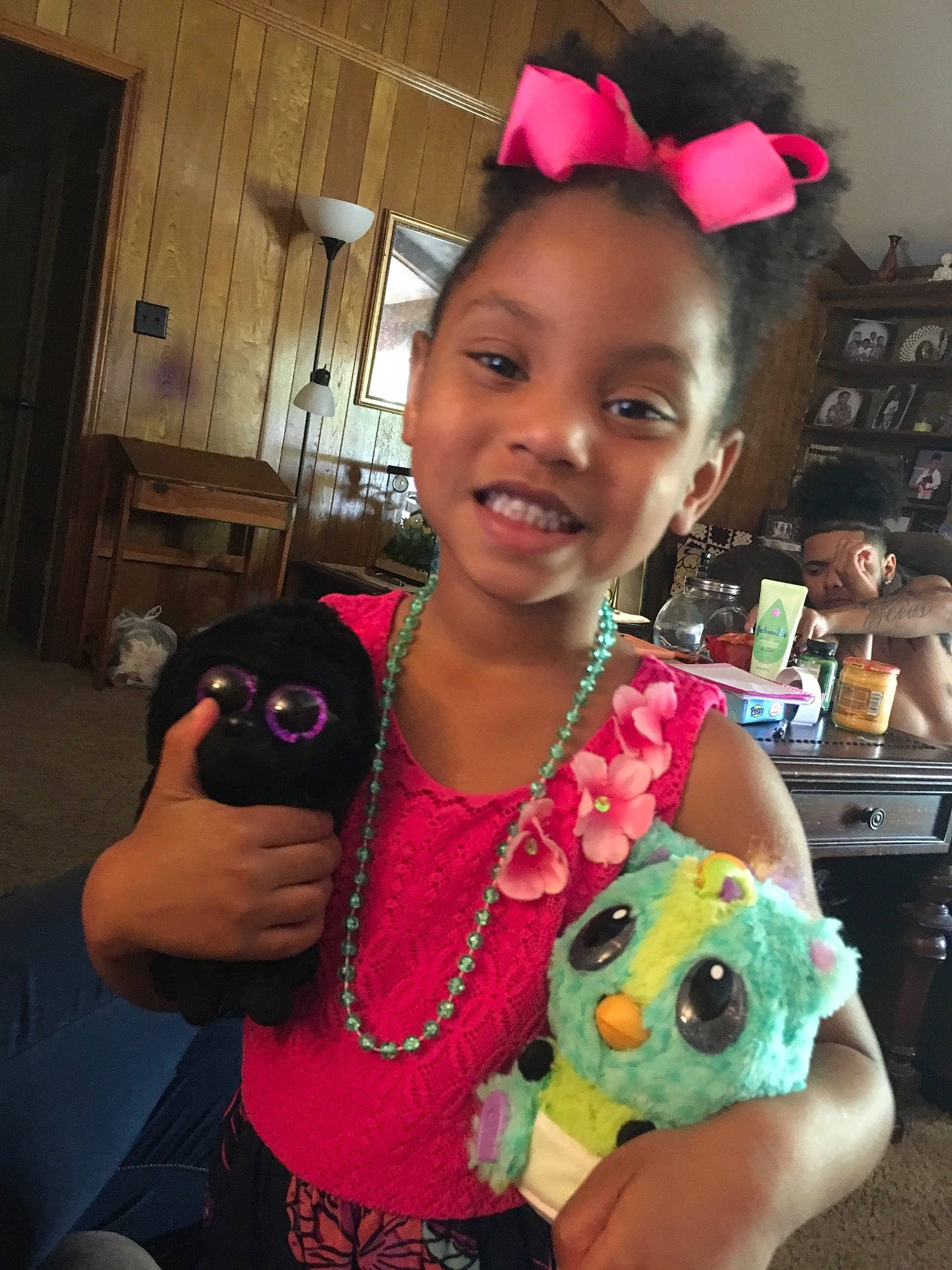 Kynleigh joined the competition — help win amazing prizes! child, costume, ear, eye, finger, head, headgear, iris, joy, person, photography, pink, play, plush, room, selfie, skin, stuffed_toy, toddler, toy