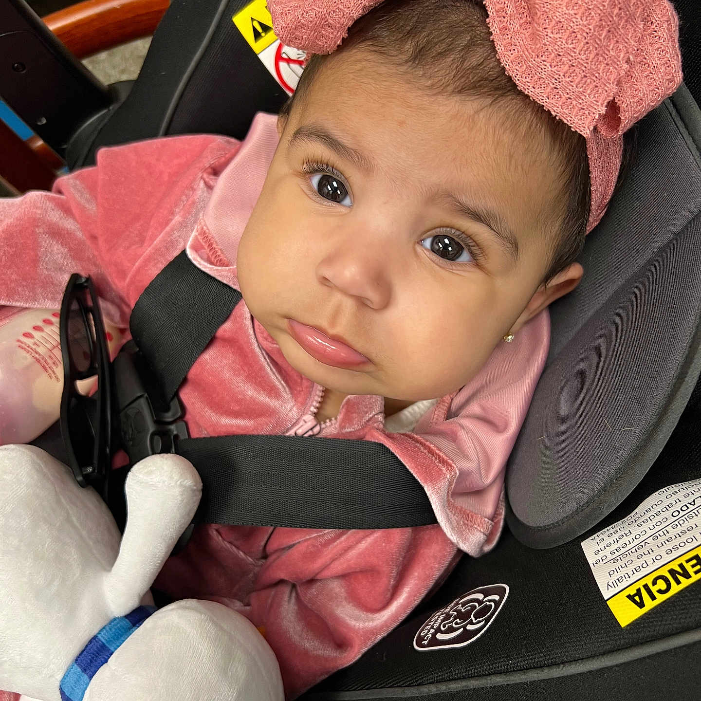 Kehlani is registered to the contest to win money with this photo: accessories, baby, bodypart, car, car_interior, carseat, clothing, cushion, face, finger, hand, hat, head, homedecor, person, photography, portrait, toy, transportation, vehicle