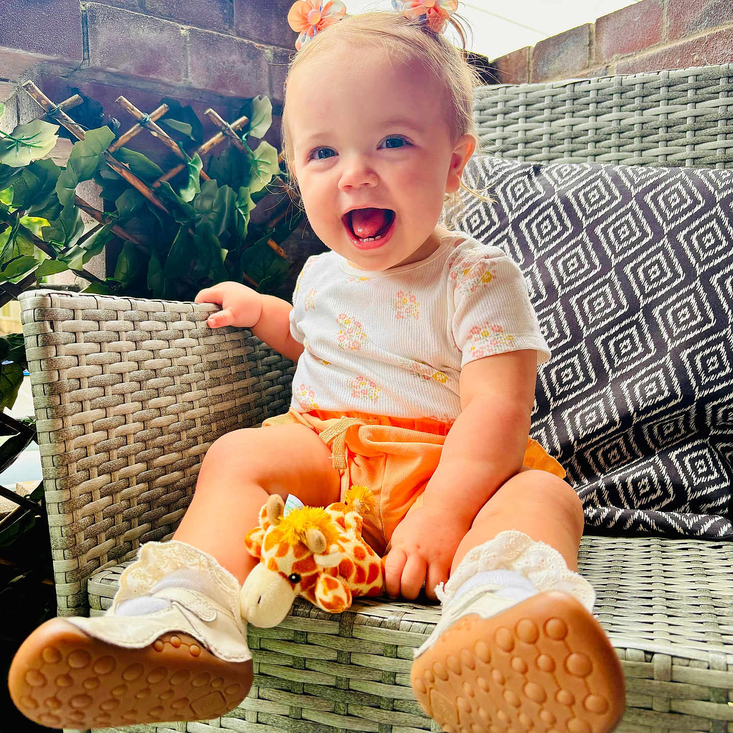 Elizabeth joined the competition — help win amazing prizes! baby, chair, clothing, couch, cream, cushion, face, footwear, furniture, happy, head, homedecor, person, photography, plant, portrait, pottedplant, shoe, shorts, sitting