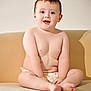 Harry joined the competition — help win amazing prizes! baby, babylaughing, back, bodypart, couch, diaper, face, finger, furniture, hand, happy, head, laughing, newborn, person, photography, portrait, sitting, smile, standing