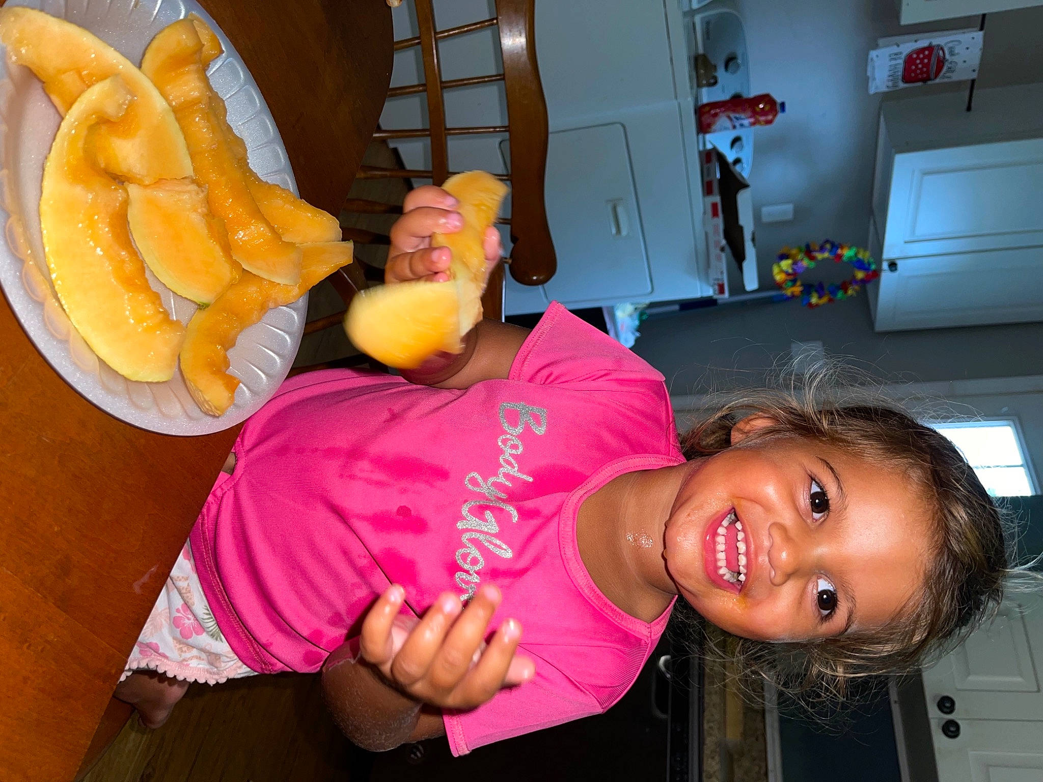 Laya joined the competition — help win amazing prizes! arm, bread, deep_frying, fast_food, food, fried_food, fun, happy, ingredient, joy, person, picture_frame, plate, produce, room, smile, stuffed_toy, t_shirt, table, tableware