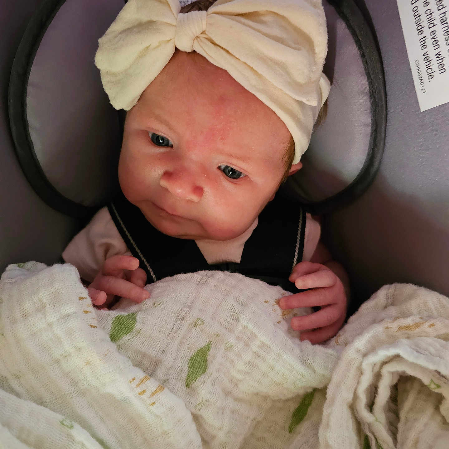 Madilynn joined the competition — help win amazing prizes! accessories, baby, bed, blanket, bodypart, bonnet, clothing, cushion, face, finger, furniture, hand, hat, head, homedecor, linen, newborn, person, photography, portrait