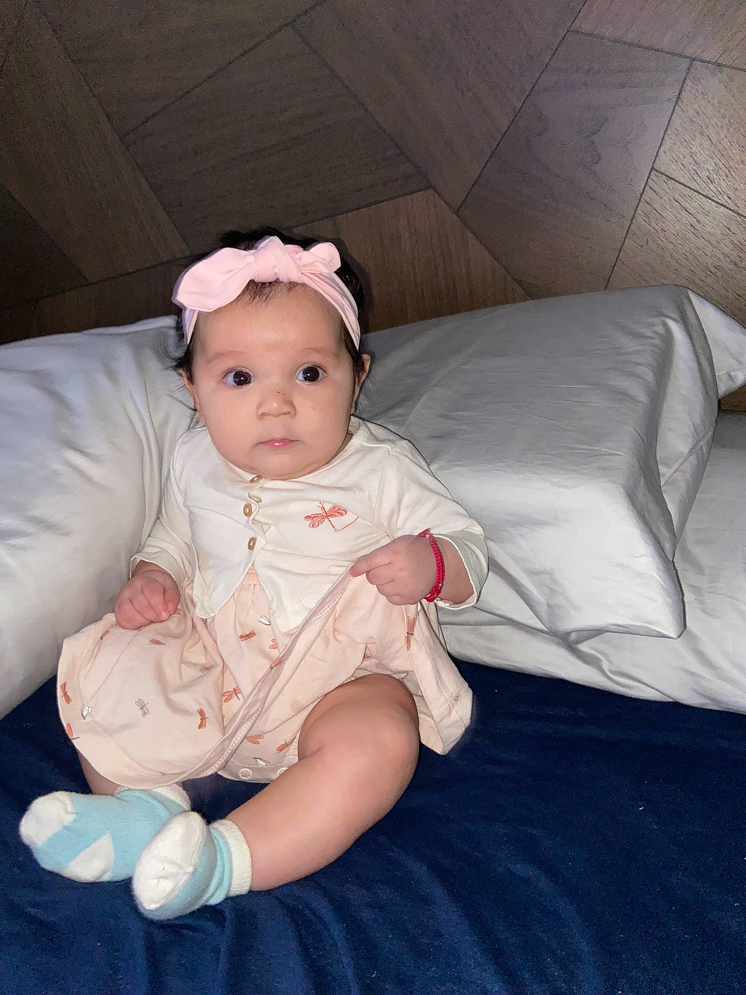 Rosalia joined the competition — help win amazing prizes! baby, baby_toddler_clothing, cheek, child, comfort, dress, fashion_accessory, finger, flash_photography, foot, fun, head, headgear, headwear, human_leg, knee, person, sitting, skin, sleeve