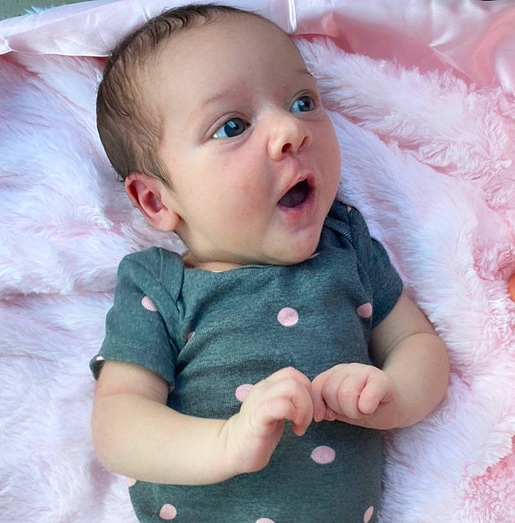 Jupiter joined the competition — help win amazing prizes! baby, baby_toddler_clothing, cheek, chin, collar, comfort, eye, face, finger, happy, iris, linens, lip, nose, person, pink, skin, sleeve, smile, surprise