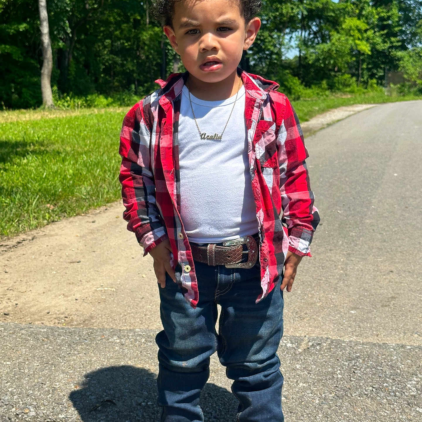 Jericho is registered to the contest to win money with this photo: boy, child, city, clothing, face, grass, head, jeans, nature, outdoors, pants, park, person, photography, plant, portrait, road, street, urban, vegetation