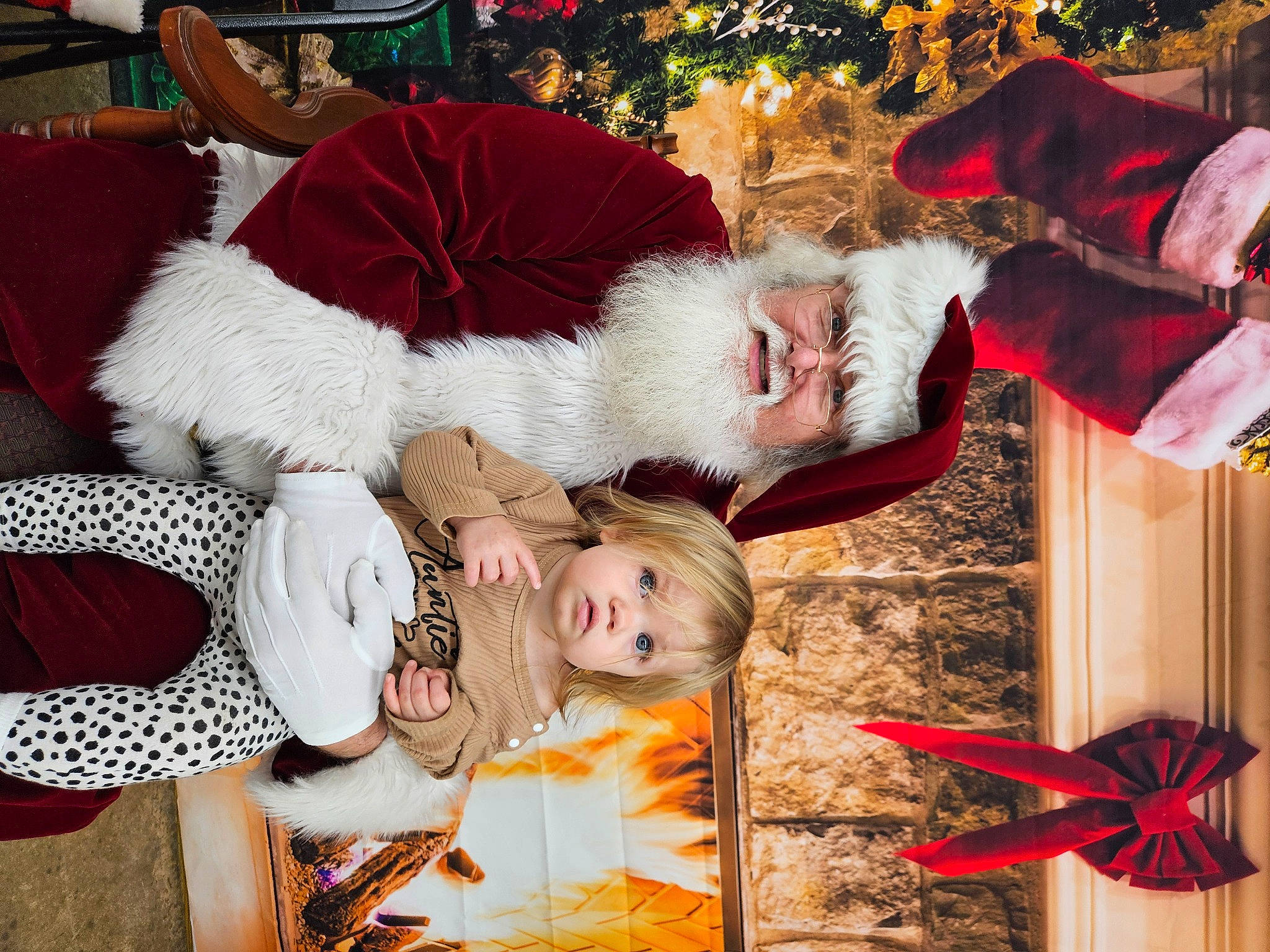 Valerie joined the competition — help win amazing prizes! child, christmas_decoration, christmas_eve, event, fictional_character, fun, fur, fur_clothing, happy, headwear, holiday, lap, person, red, room, santa_claus, smile, snapshot, textile, tradition