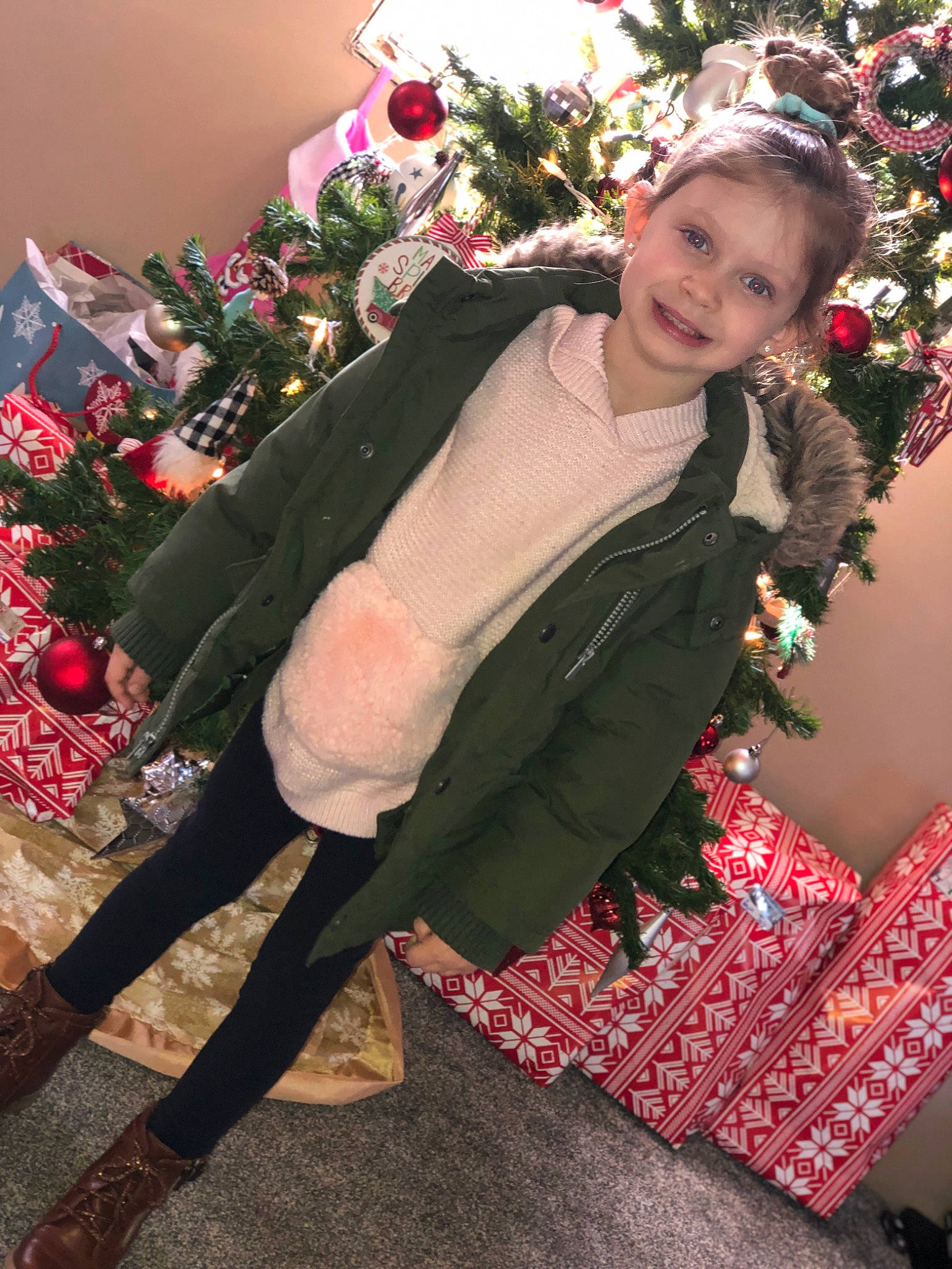 Addyson joined the competition — help win amazing prizes! christmas, christmas_decoration, christmas_eve, christmas_ornament, costume, costume_hat, event, face, fashion_accessory, fashion_design, formal_wear, fun, happy, hat, holiday, jewellery, joy, magenta, person, red