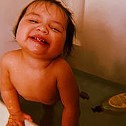 Kasiah joined the competition — help win amazing prizes! toddler, child, bath, water, smile, happy, wet_hair, bathtub, skin, face, hand, bathroom, soap, liquid, cleaning, playful, joy, childhood, cute, fun