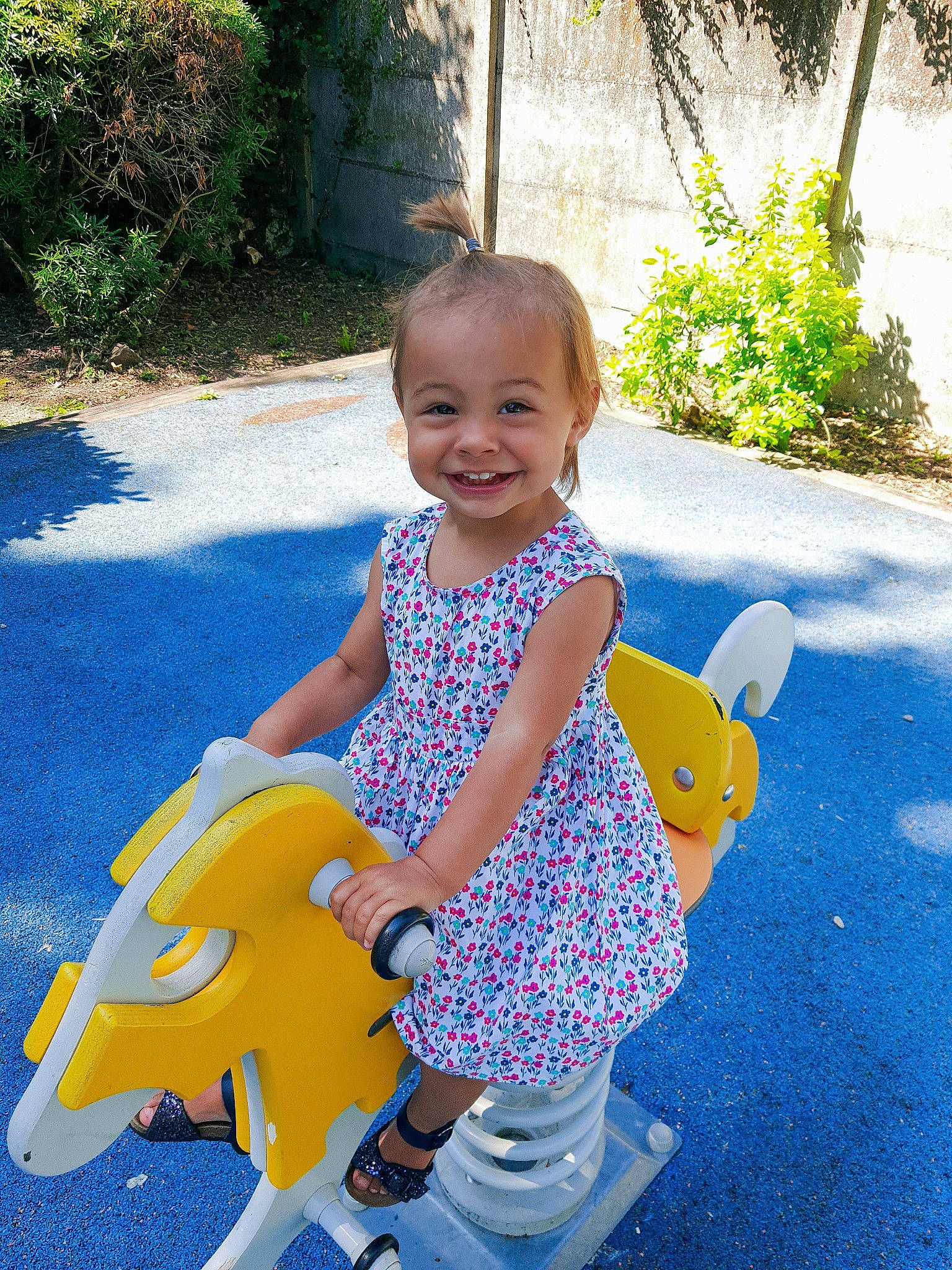 Lara participe au concours pour gagner de l'argent avec cette photo : baby_toddler_clothing, child, dress, facial_expression, fun, grass, hairstyle, happy, joy, leisure, mammal, people_in_nature, person, photograph, plant, recreation, shoe, smile, sneakers, standing