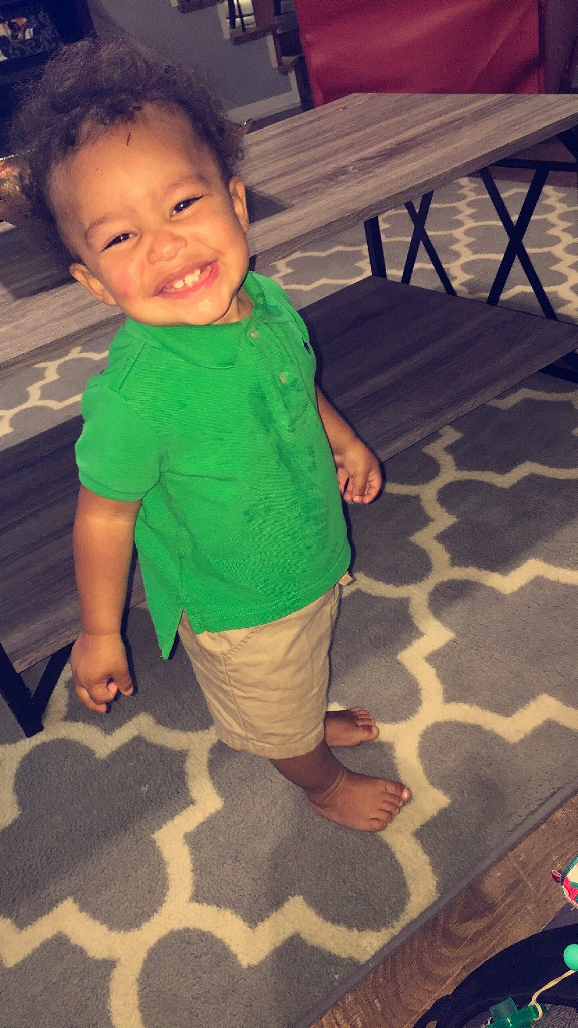Ayyden joined the competition — help win amazing prizes! baby_toddler_clothing, barefoot, child, eye, face, floor, flooring, fun, grass, happy, head, joint, joy, leg, mouth, person, skin, sleeve, smile, tints_and_shades