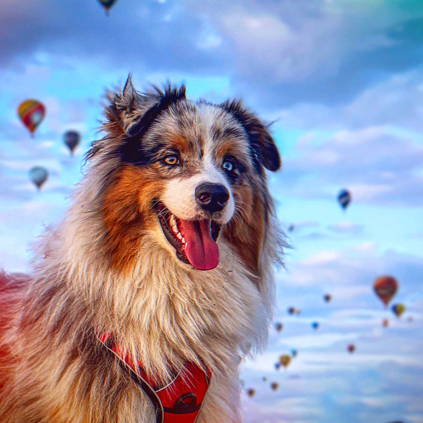 Nayanjee a rejoint le concours — aidez-le/la à gagner de superbes lots ! accessories, aircraft, animal, balloon, bodypart, canine, cloud, collie, dog, face, head, mouth, nature, outdoors, person, pet, photography, portrait, puppy, sky