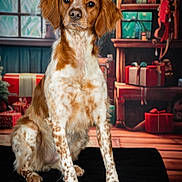 Ustane a rejoint le concours — aidez-le/la à gagner de superbes lots ! animal, architecture, bookcase, building, canine, chair, cockerspaniel, couch, dog, furniture, hardwood, hound, indoors, livingroom, pet, pointer, puppy, room, shelf, wood