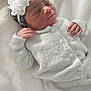 Wynter joined the competition — help win amazing prizes! baby, newborn, sleeping, white, blanket, headband, flower, soft, cozy, infant, cute, peaceful, hands, clothing, portrait, indoors, resting, warm, toddler, child