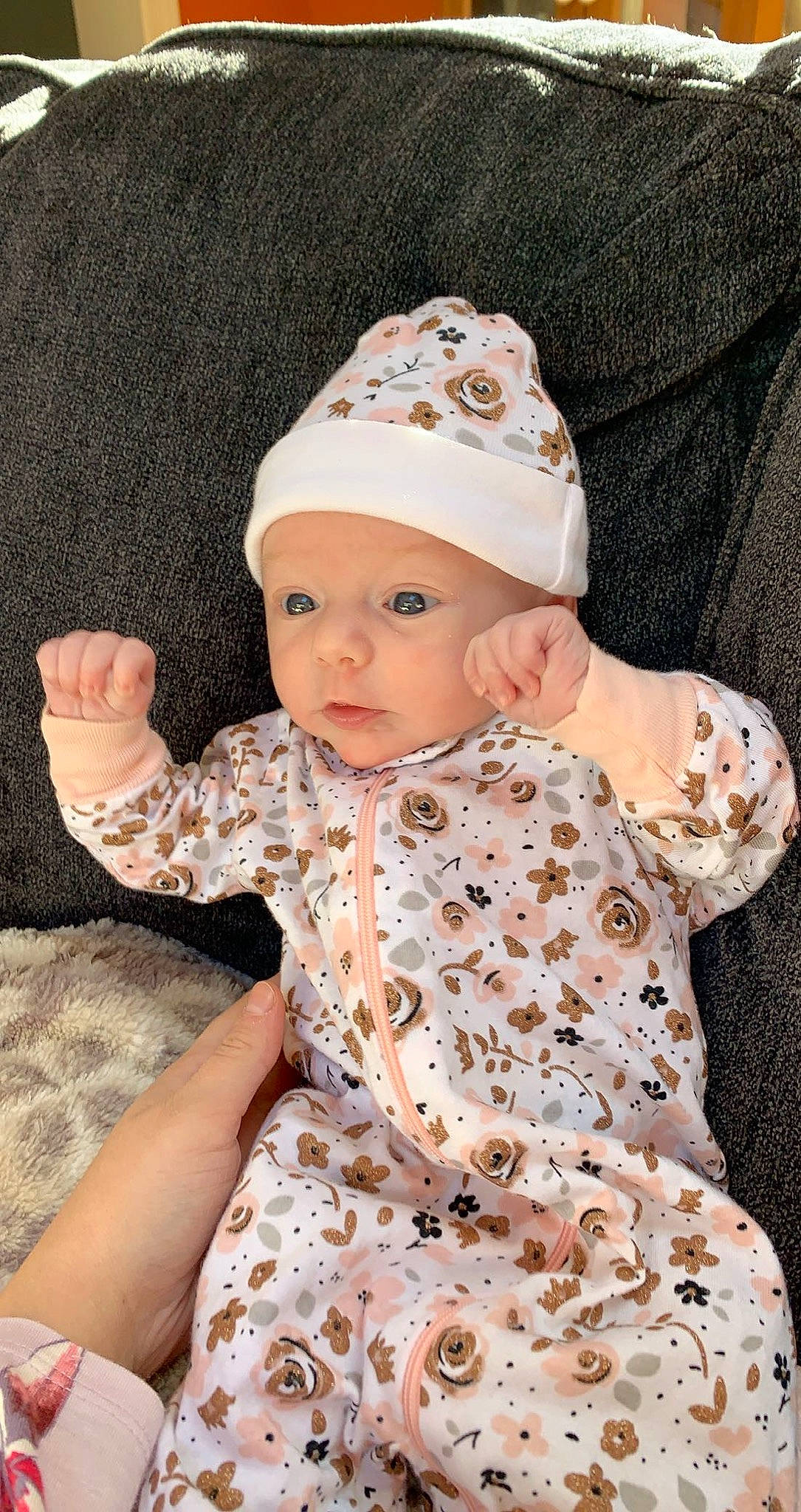 Ellie is registered to the contest to win money with this photo: baby, baby_toddler_clothing, child, headgear, headwear, person, toddler
