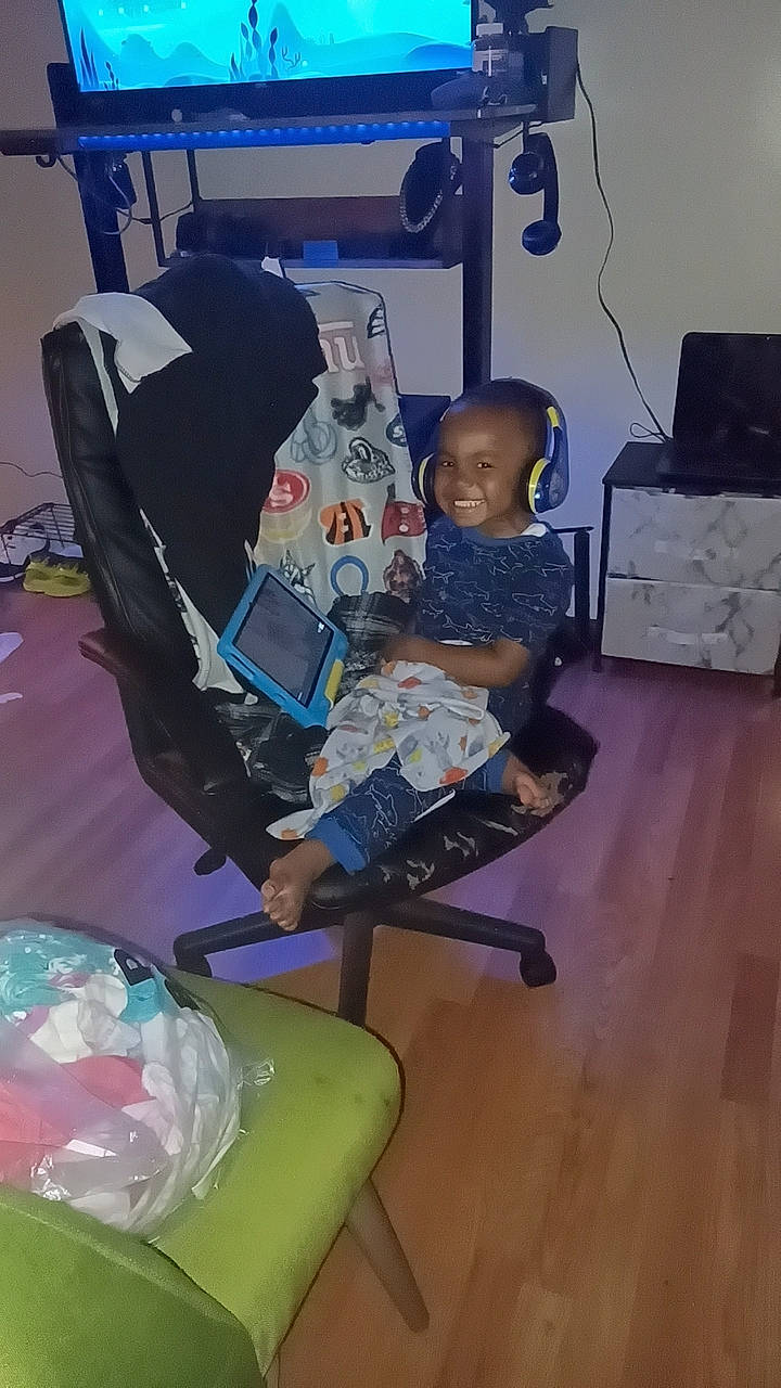 Lucius joined the competition — help win amazing prizes! art, bag, box, child, comfort, event, flooring, fun, joy, lap, person, plastic, plastic_bag, play, room, sitting, space, t_shirt, toddler, visual_arts