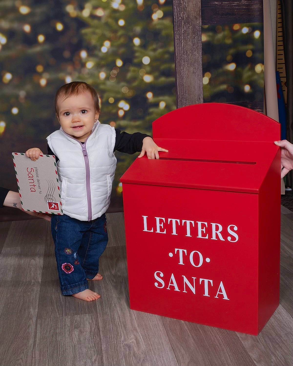 Aubrey is registered to the contest to win money with this photo: baby, baby_toddler_clothing, beauty, carmine, child, event, flooring, font, happy, hardwood, joy, organ, people_in_nature, person, product, red, room, sign, standing, toddler