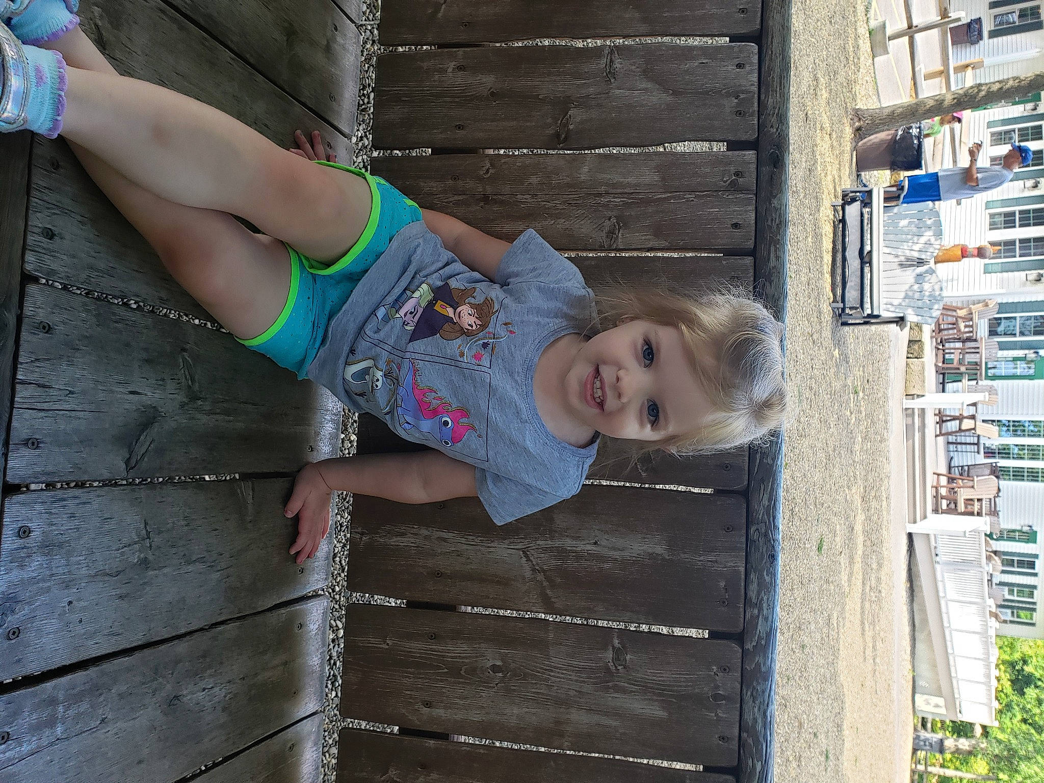 Emerson joined the competition — help win amazing prizes! child, fun, grass, happy, human_leg, joy, leisure, magenta, person, sitting, smile, standing, t_shirt, thigh, toddler, tree, vacation, water, wood