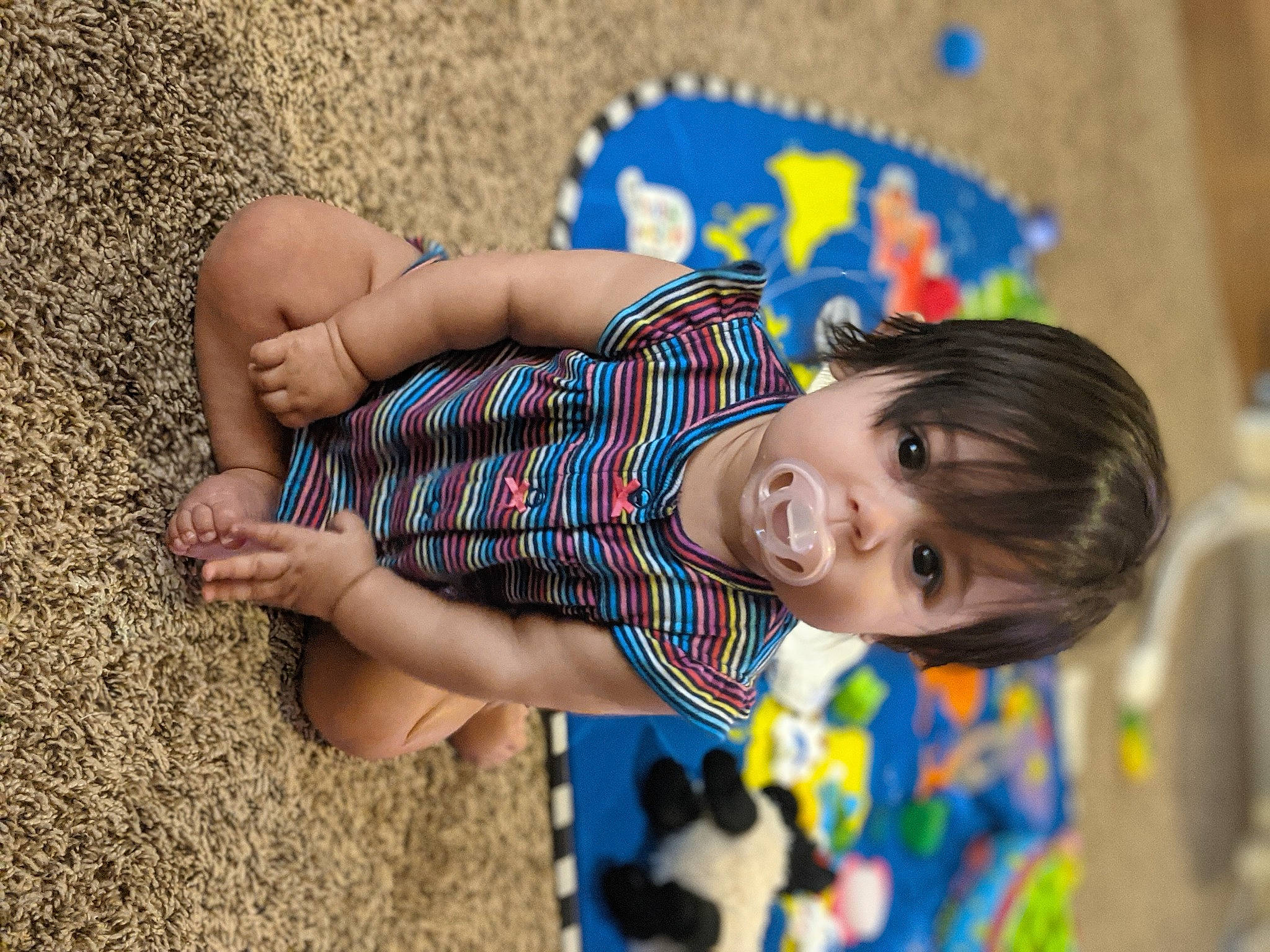 Evee joined the competition — help win amazing prizes! baby, child, electric_blue, fun, grass, happy, human_leg, leisure, pattern, people_in_nature, person, plant, recreation, sand, sitting, skin, smile, soil, toddler, tree