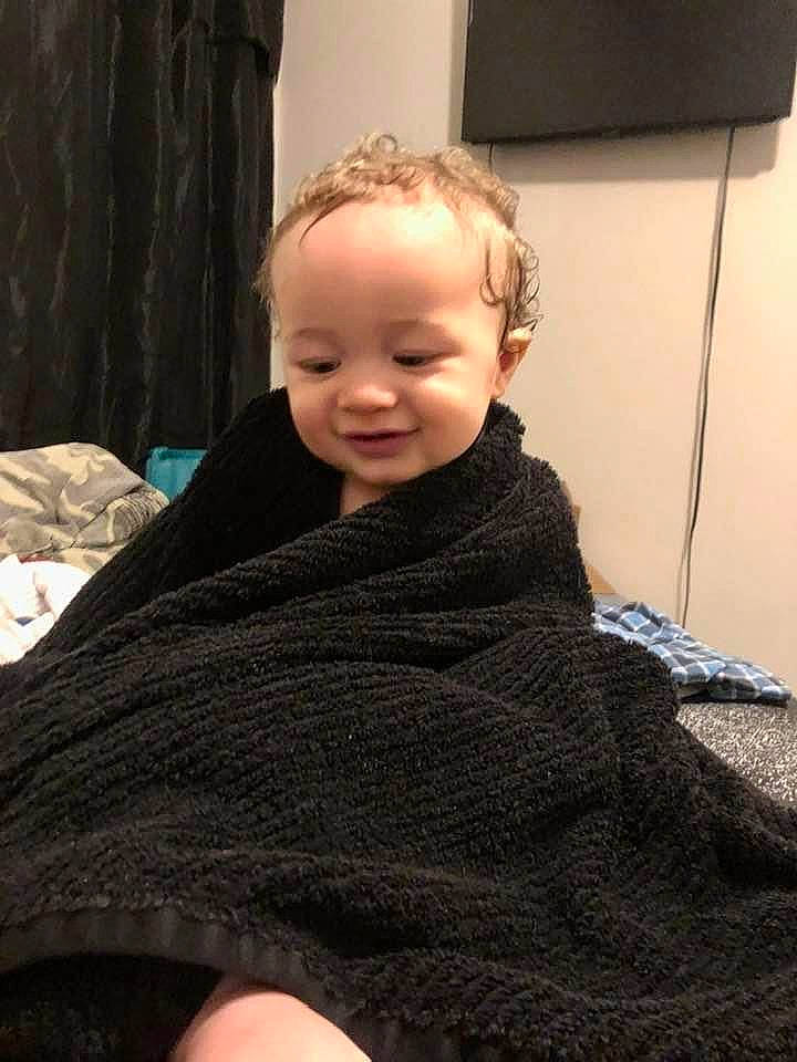 Kingston joined the competition — help win amazing prizes! baby, baby_toddler_clothing, cheek, child, comfort, curtain, elbow, facial_expression, head, human_leg, iris, lap, leg, person, skin, sleeve, smile, thigh, thumb, toddler