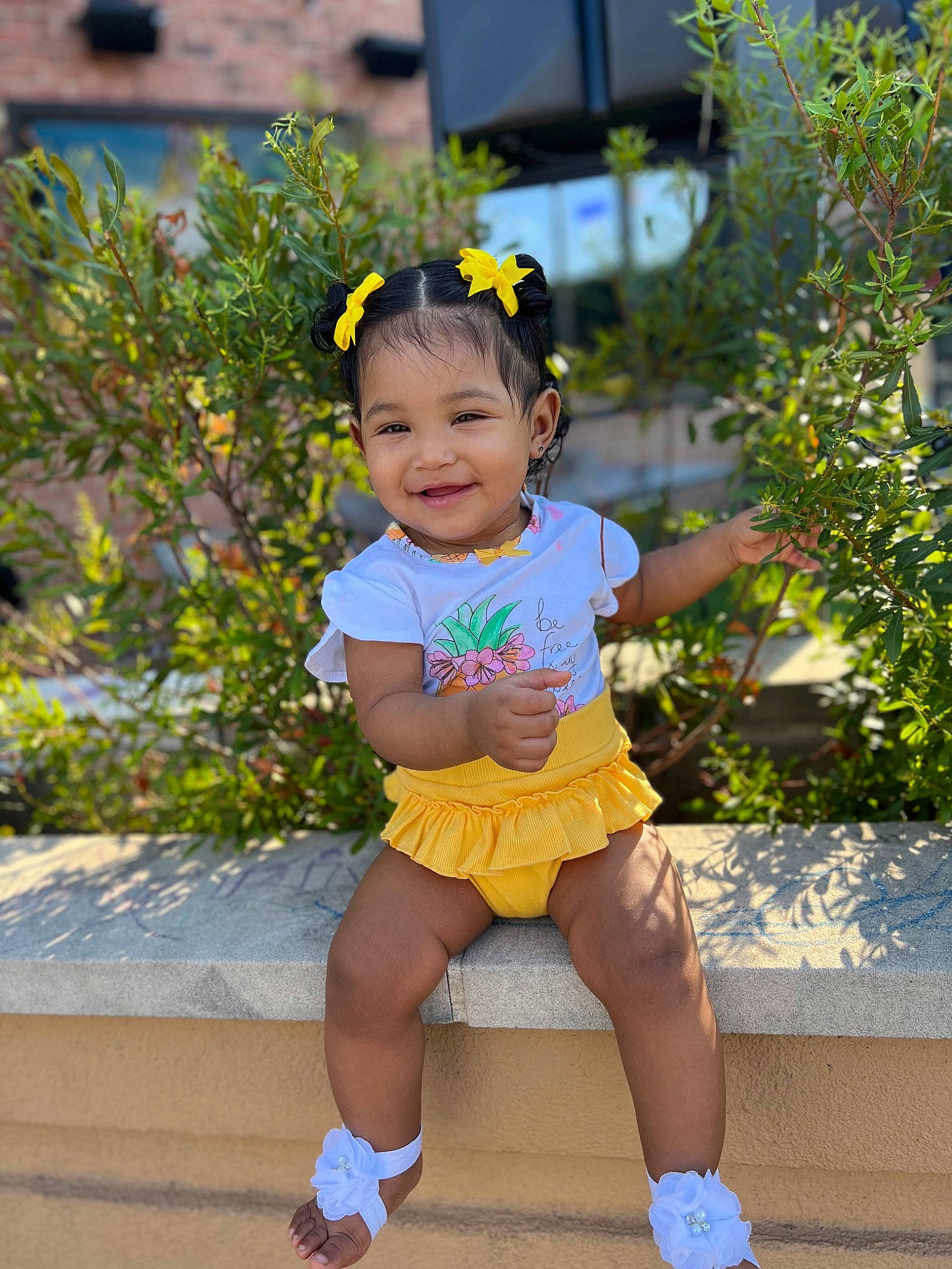 Symphony joined the competition — help win amazing prizes! baby, baby_toddler_clothing, child, eye, face, flower, fun, grass, happy, hat, human_leg, joy, leisure, morning, person, plant, recreation, shorts, smile, thigh