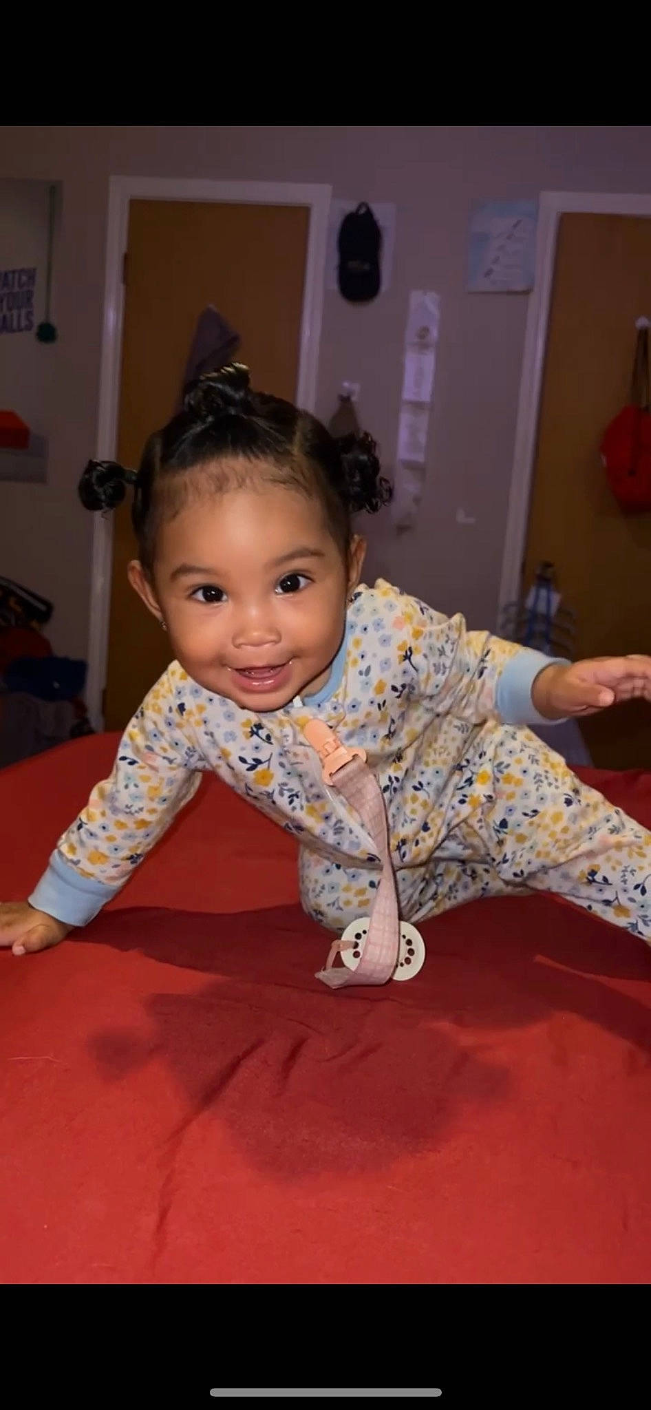 Symphony joined the competition — help win amazing prizes! baby, baby_toddler_clothing, cheek, child, chin, crawling, eye, floor, flooring, fun, happy, hardwood, iris, joy, mammal, person, pink, skin, sleeve, smile