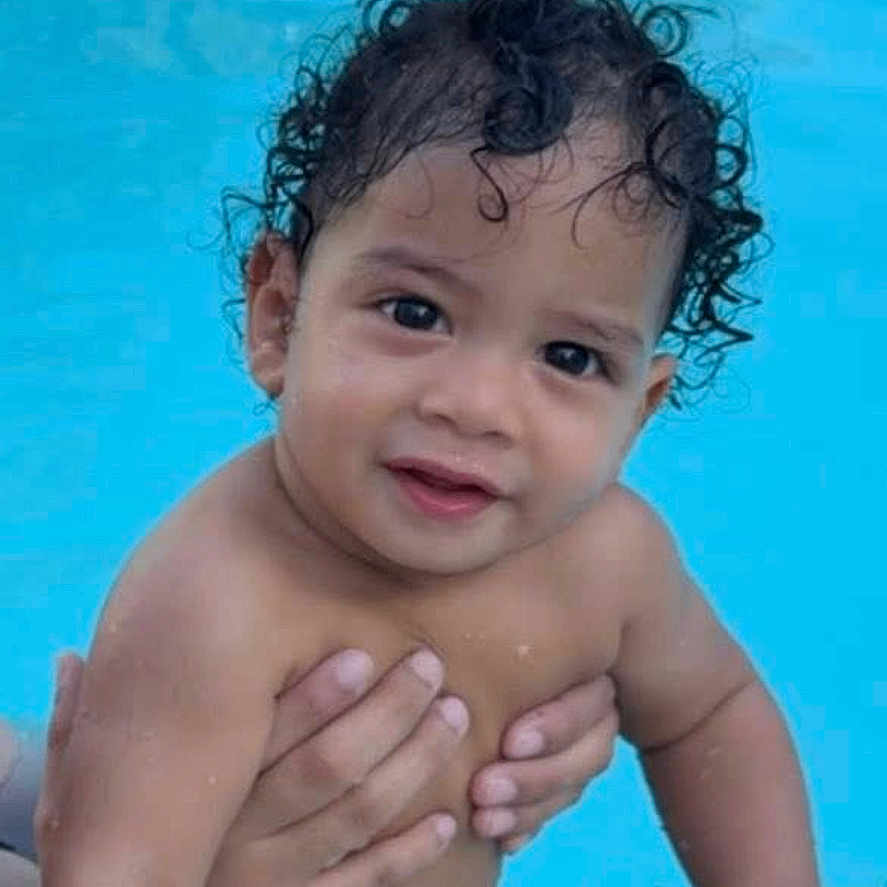 Kaesen joined the competition — help win amazing prizes! baby, bare_chest, child, curly_hair, cute, fun, hands, holding, outdoor, person, play, pool, skin, smiling, summer, swimming, toddler, water, wet, young