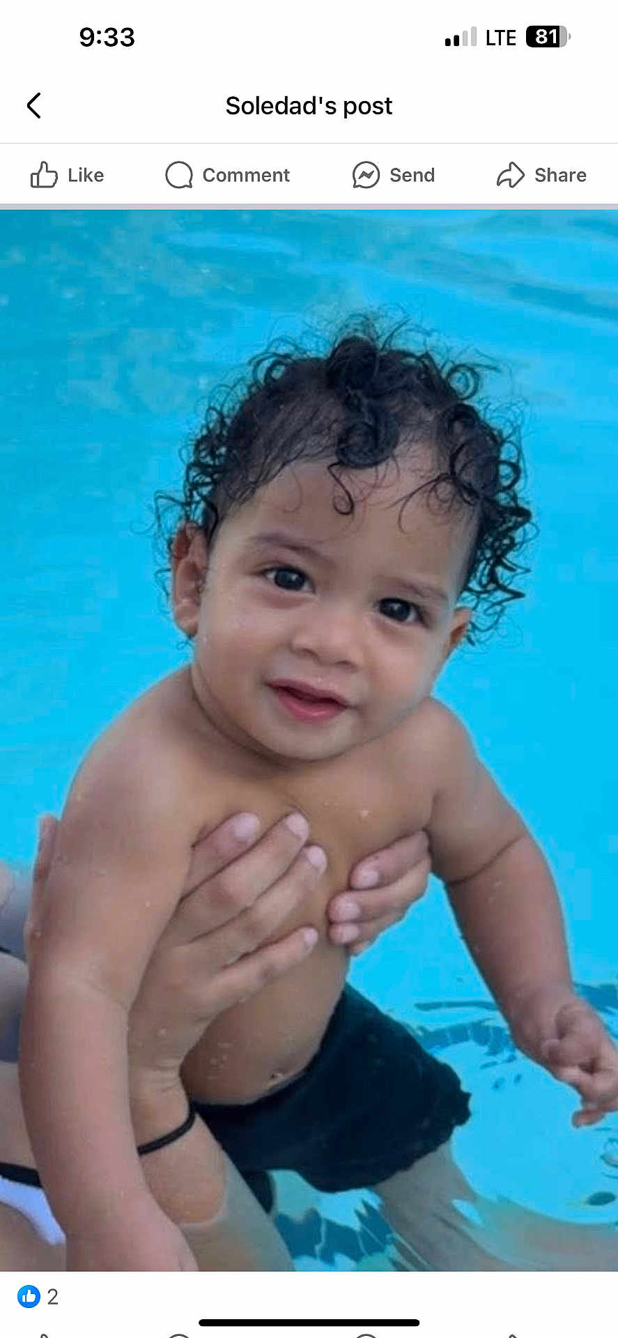 Kaesen joined the competition — help win amazing prizes! baby, bare_chest, child, curly_hair, cute, fun, hands, holding, outdoor, person, play, pool, skin, smiling, summer, swimming, toddler, water, wet, young