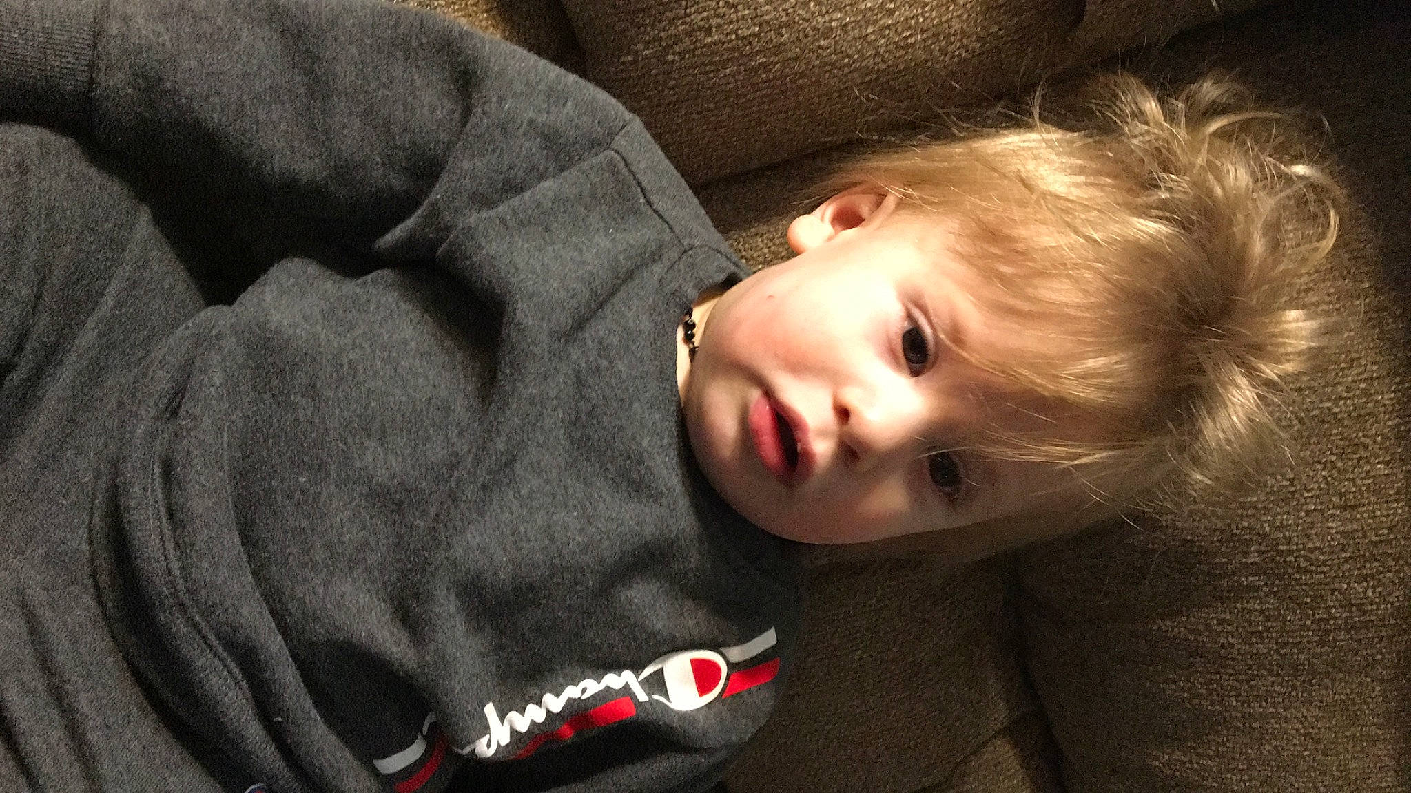 Landen is registered to the contest to win money with this photo: baby, baby_toddler_clothing, cheek, child, chin, comfort, eye, eyebrow, facial_expression, flash_photography, grass, head, lip, mammal, nose, person, skin, sleeve, toddler, tree