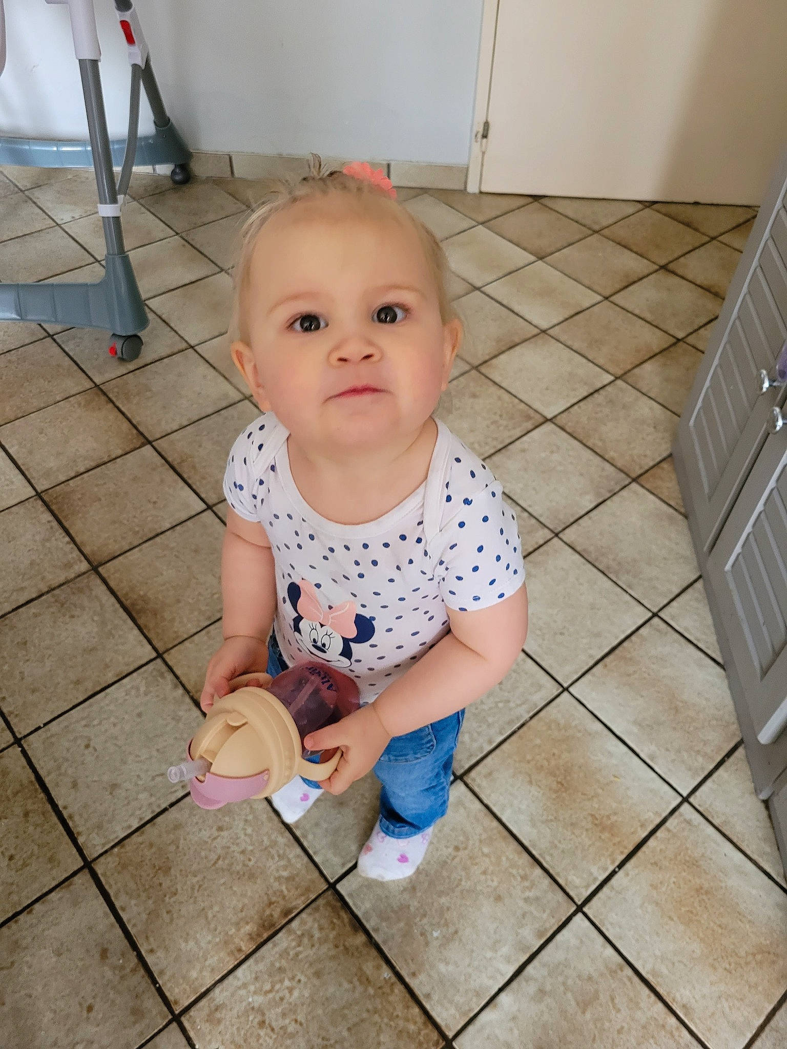 Elena a rejoint le concours — aidez-le/la à gagner de superbes lots ! baby, baby_toddler_clothing, cheek, child, chin, eye, facial_expression, floor, flooring, foot, fun, hairstyle, happy, hardwood, head, pattern, person, sitting, skin, toddler