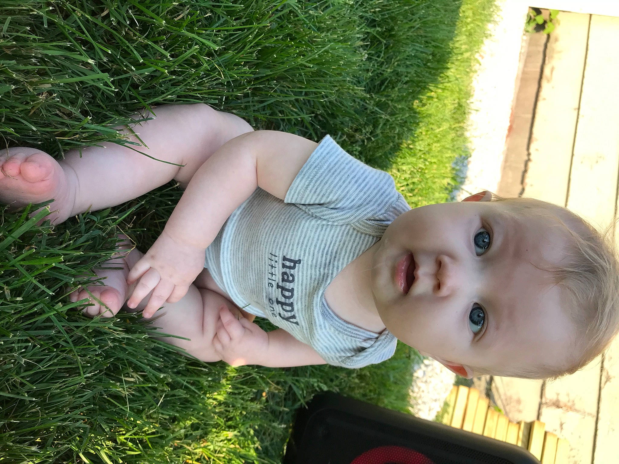 Adilynn is registered to the contest to win money with this photo: baby, baby_toddler_clothing, child, dress, eye, fun, gesture, grass, hair, happy, human_body, leaf, nose, people_in_nature, person, plant, skin, smile, toddler, tree