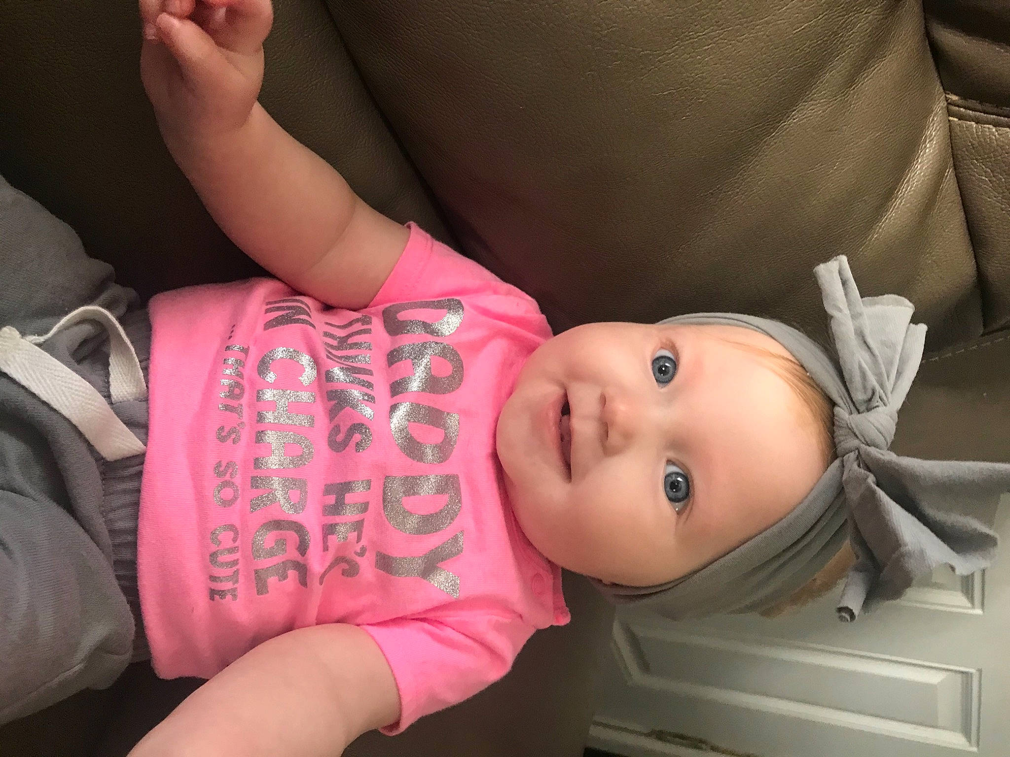 Adilynn is registered to the contest to win money with this photo: baby, baby_products, baby_toddler_clothing, cheek, child, comfort, eye, eyelash, happy, head, headgear, headwear, joint, lip, mouth, nose, person, pink, skin, sleeve