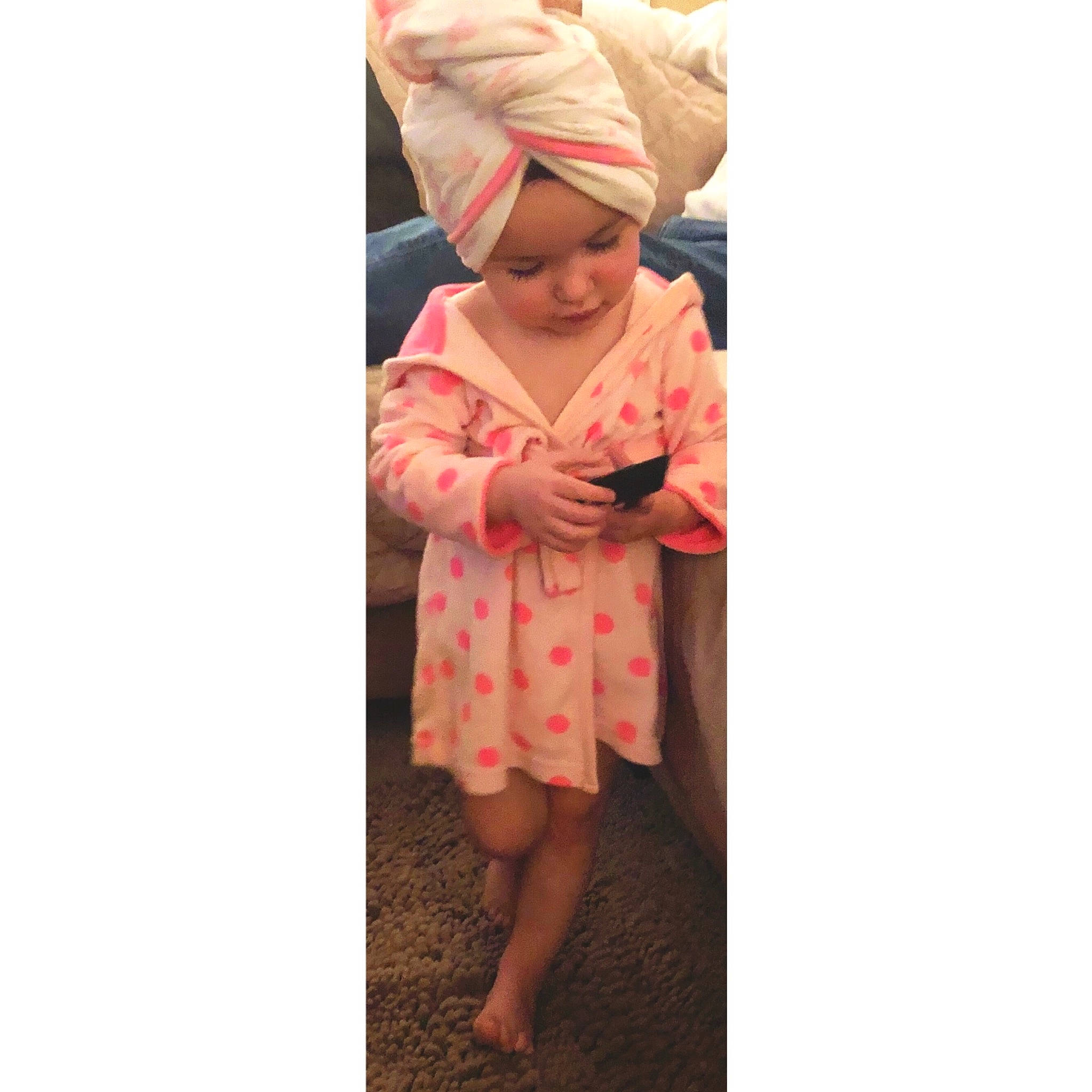 Lillianna joined the competition — help win amazing prizes! baby, beige, bonnet, child, clothing, dress, headgear, headwear, outerwear, pattern, peach, person, pink, play, sleeve, smile, sun_hat, toddler