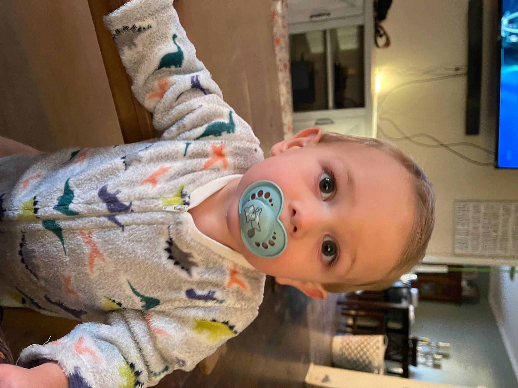 Bentley is registered to the contest to win money with this photo: baby, cheek, child, computer, computer_keyboard, computer_monitor, display_device, eyelash, fun, home_appliance, input_device, jaw, led_backlit_lcd_display, mouth, nose, peripheral, person, personal_computer, room, smile