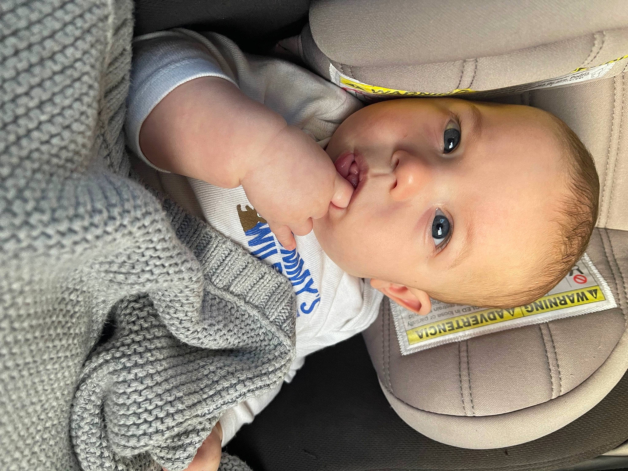 Jayden is registered to the contest to win money with this photo: baby, baby_carriage, baby_products, baby_safety, baby_toddler_clothing, car_seat, cheek, child, comfort, eyelash, gesture, happy, iris, lip, nose, person, sitting, skin, sleeve, smile