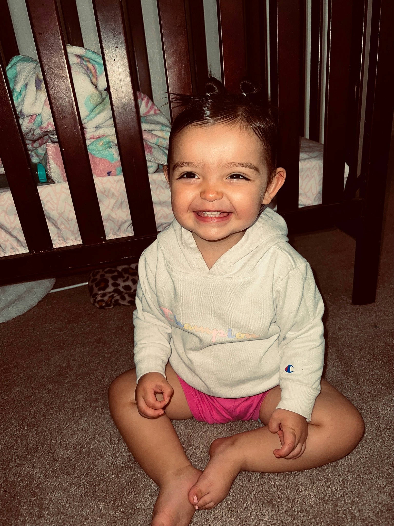 Monica is registered to the contest to win money with this photo: baby_toddler_clothing, cheek, chin, finger, flash_photography, floor, flooring, fun, happy, iris, joy, leg, nose, organ, person, shorts, sleeve, smile, standing, tints_and_shades