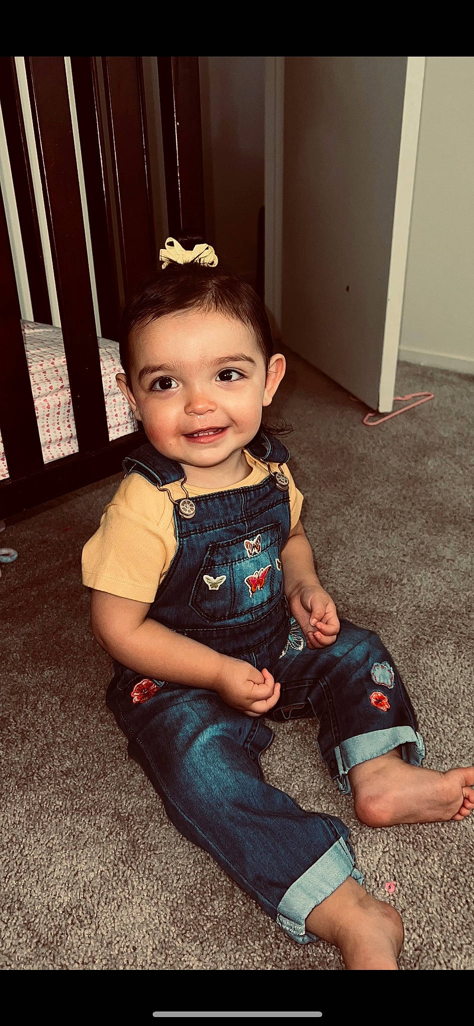 Monica joined the competition — help win amazing prizes! baby, baby_toddler_clothing, cheek, child, chin, eye, flash_photography, flooring, fun, happy, head, human_leg, iris, joy, leg, person, shoulder, skin, sleeve, smile