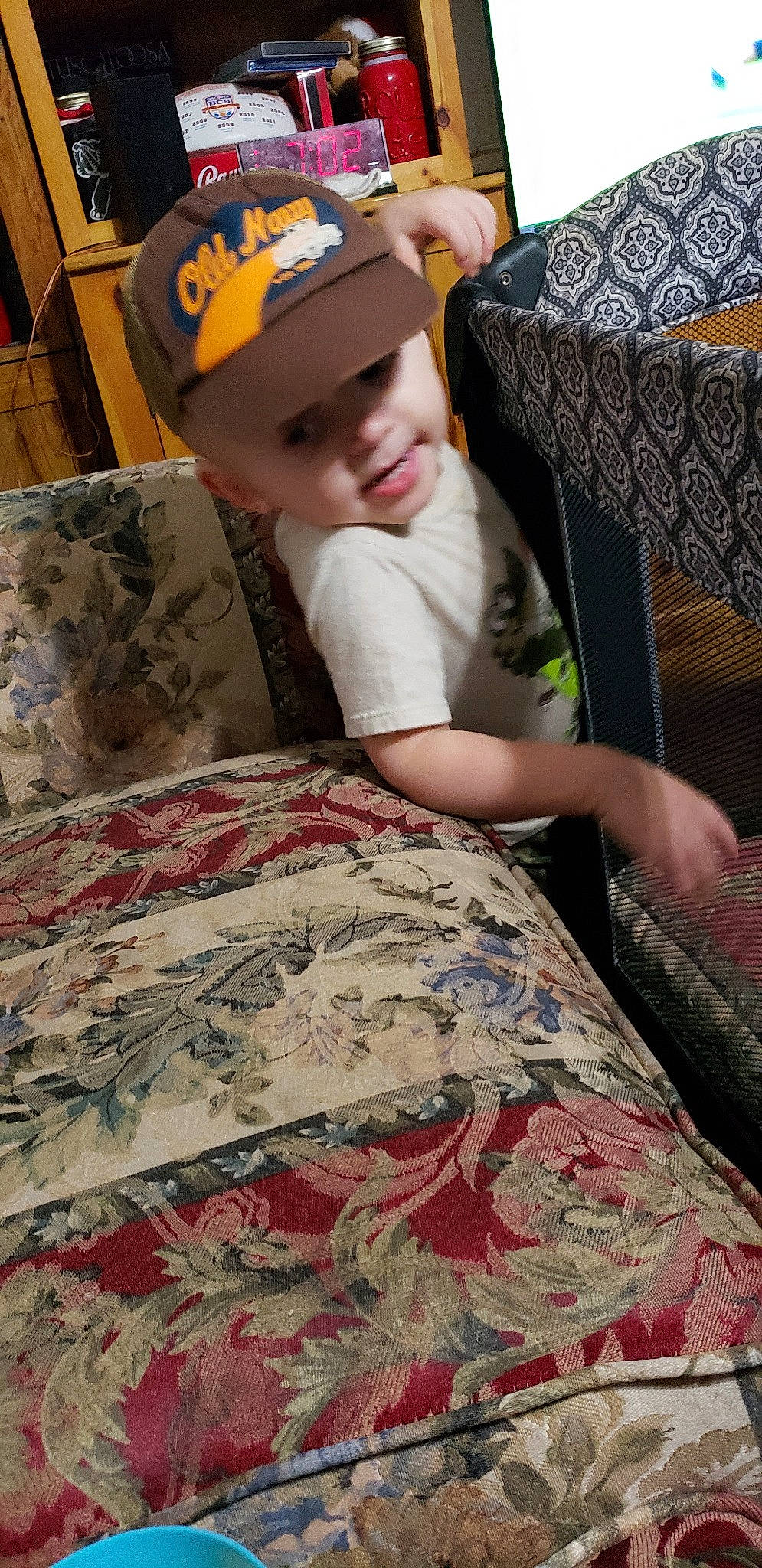 Michael is registered to the contest to win money with this photo: bedding, bedtime, child, flooring, girl, linens, material, pattern, person, product, quilt, textile, toddler