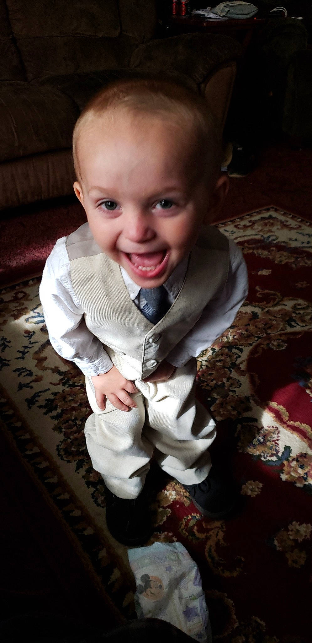 Michael is registered to the contest to win money with this photo: boy, child, eye, fun, girl, human, infant, joy, person, sitting, skin, smile, toddler