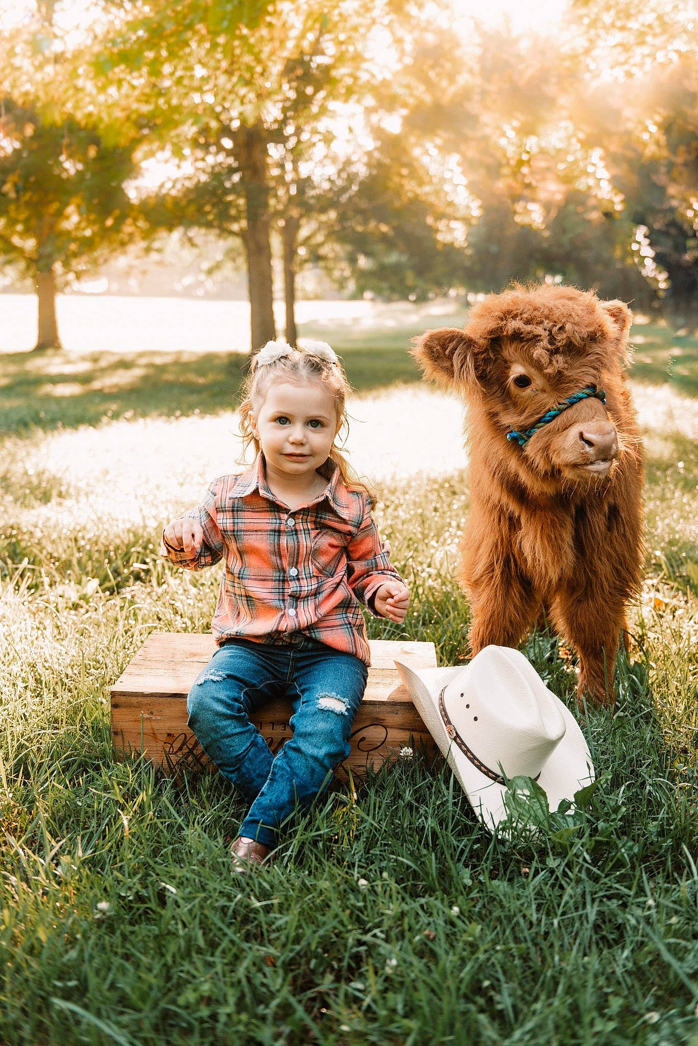 Raelyn joined the competition — help win amazing prizes! child, companion_dog, dog_breed, dress, facial_expression, fawn, fun, grass, happy, human_body, interaction, joy, people_in_nature, person, plant, smile, standing, summer, sunlight, toddler