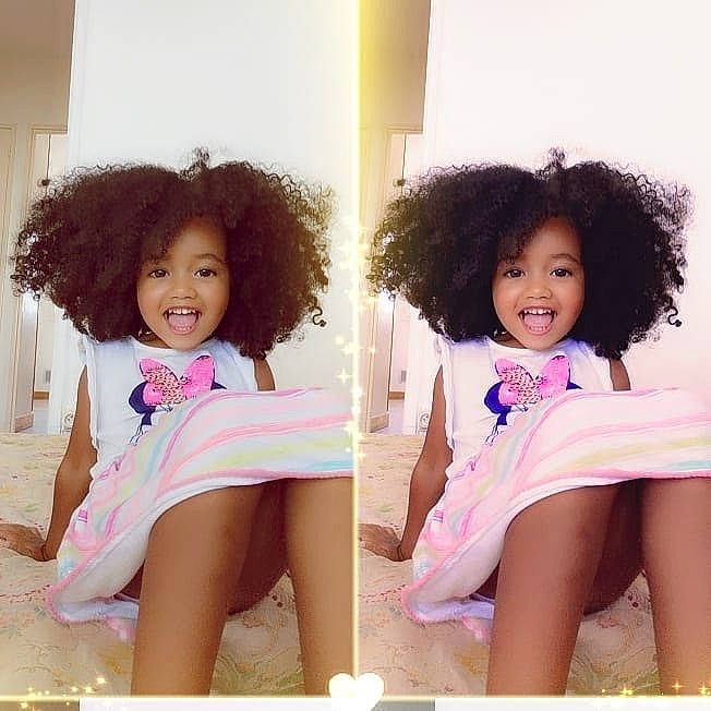 Jaïna participe au concours pour gagner de l'argent avec cette photo : beauty, black_hair, cheek, child, child_model, costume, fashion, hair, hair_coloring, hairstyle, human, joy, lace_wig, leg, long_hair, person, pink, skin, smile, thigh