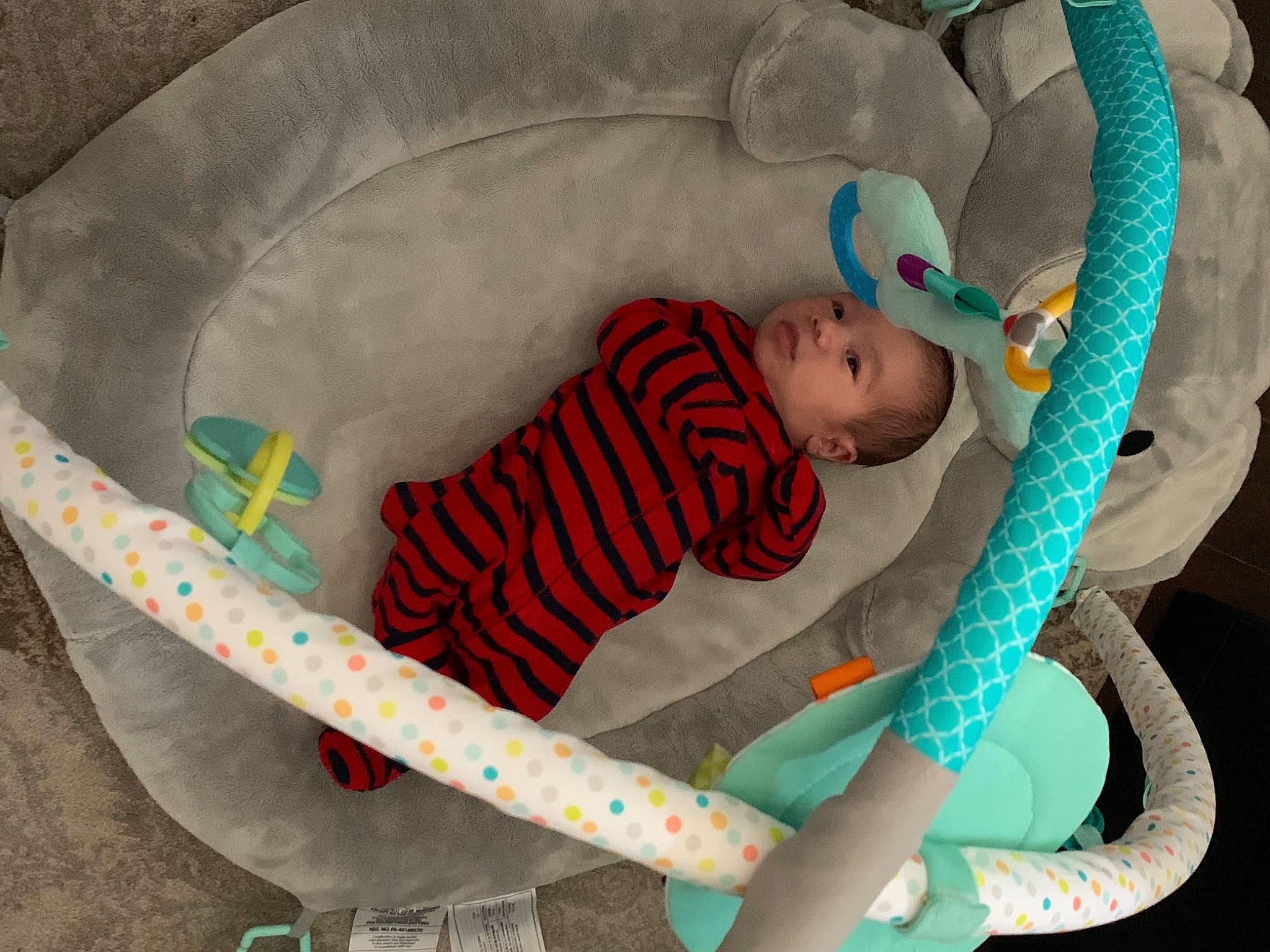 Magnus joined the competition — help win amazing prizes! arm, baby, baby_carriage, baby_products, baby_safety, baby_sleeping, baby_toddler_clothing, baby_toys, cap, child, circle, comfort, hat, infant_bed, linens, pattern, person, sitting, sleeve, textile