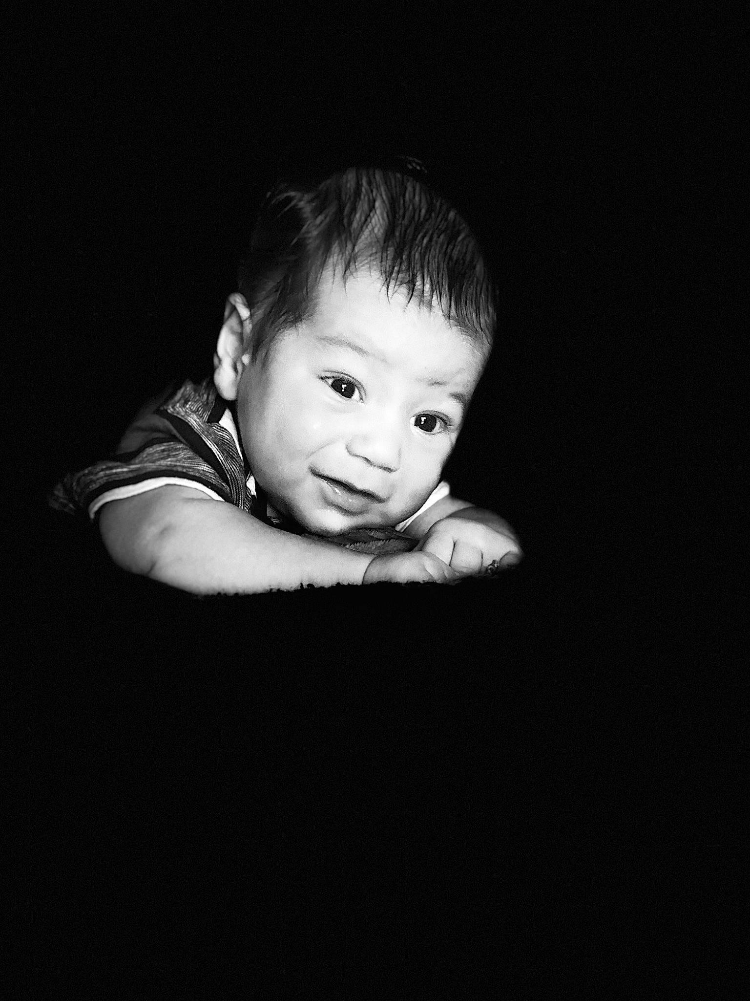 Hayven joined the competition — help win amazing prizes! baby, black, black_and_white, cheek, child, eye, face, flash_photography, head, lip, monochrome, monochrome_photography, person, photograph, photography, portrait, portrait_photography, smile, snapshot, stock_photography
