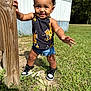 Emory joined the competition — help win amazing prizes! toddler, child, outdoor, grass, wood, post, smiling, happy, sunlight, clothing, shorts, sneakers, person, nature, summer, portrait, walking, greenery, casual, daytime