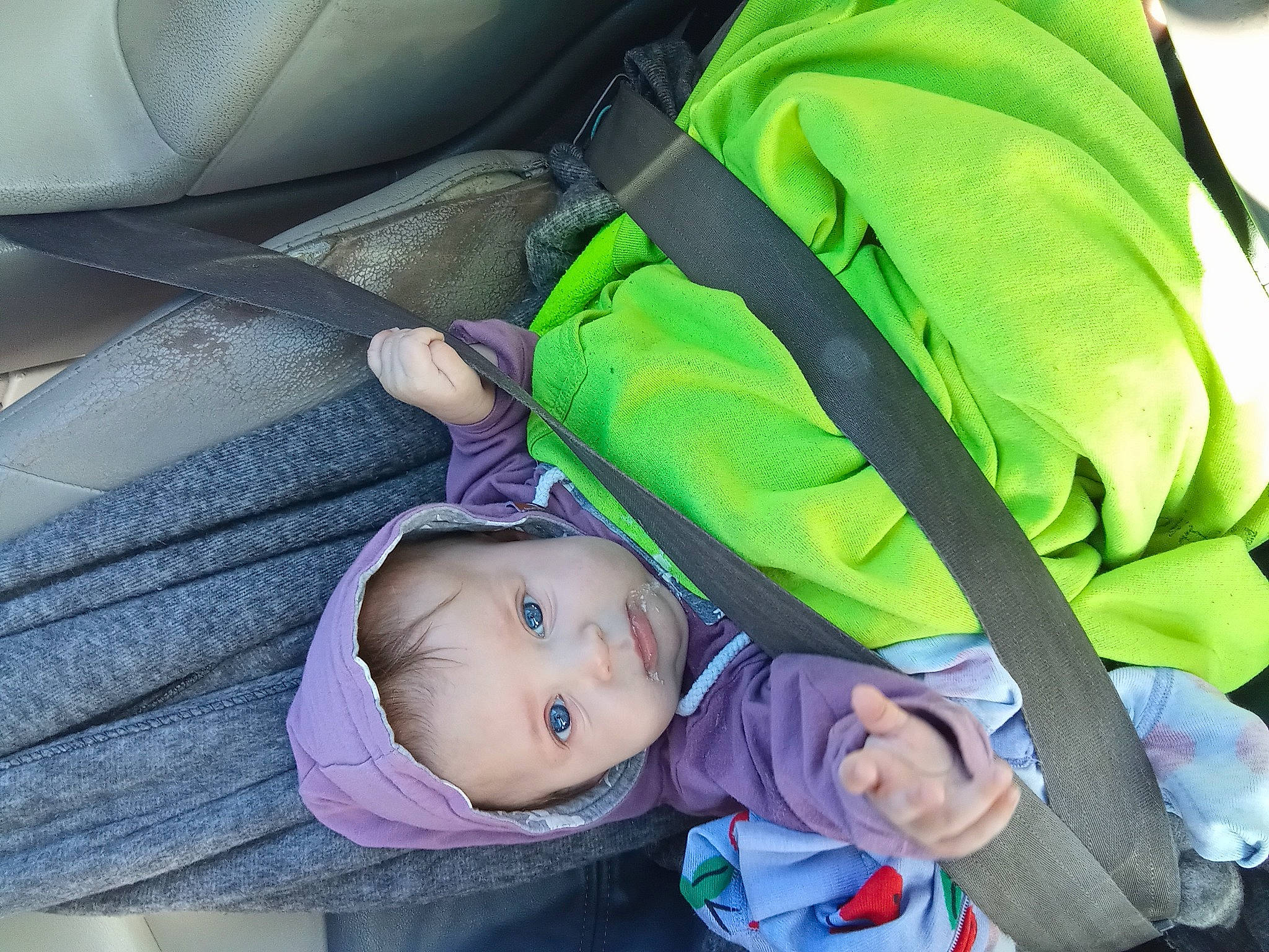 Calli joined the competition — help win amazing prizes! auto_part, baby, baby_carriage, baby_products, baby_toddler_clothing, car_seat, child, comfort, green, person, photograph, product, sleeve, toddler, white