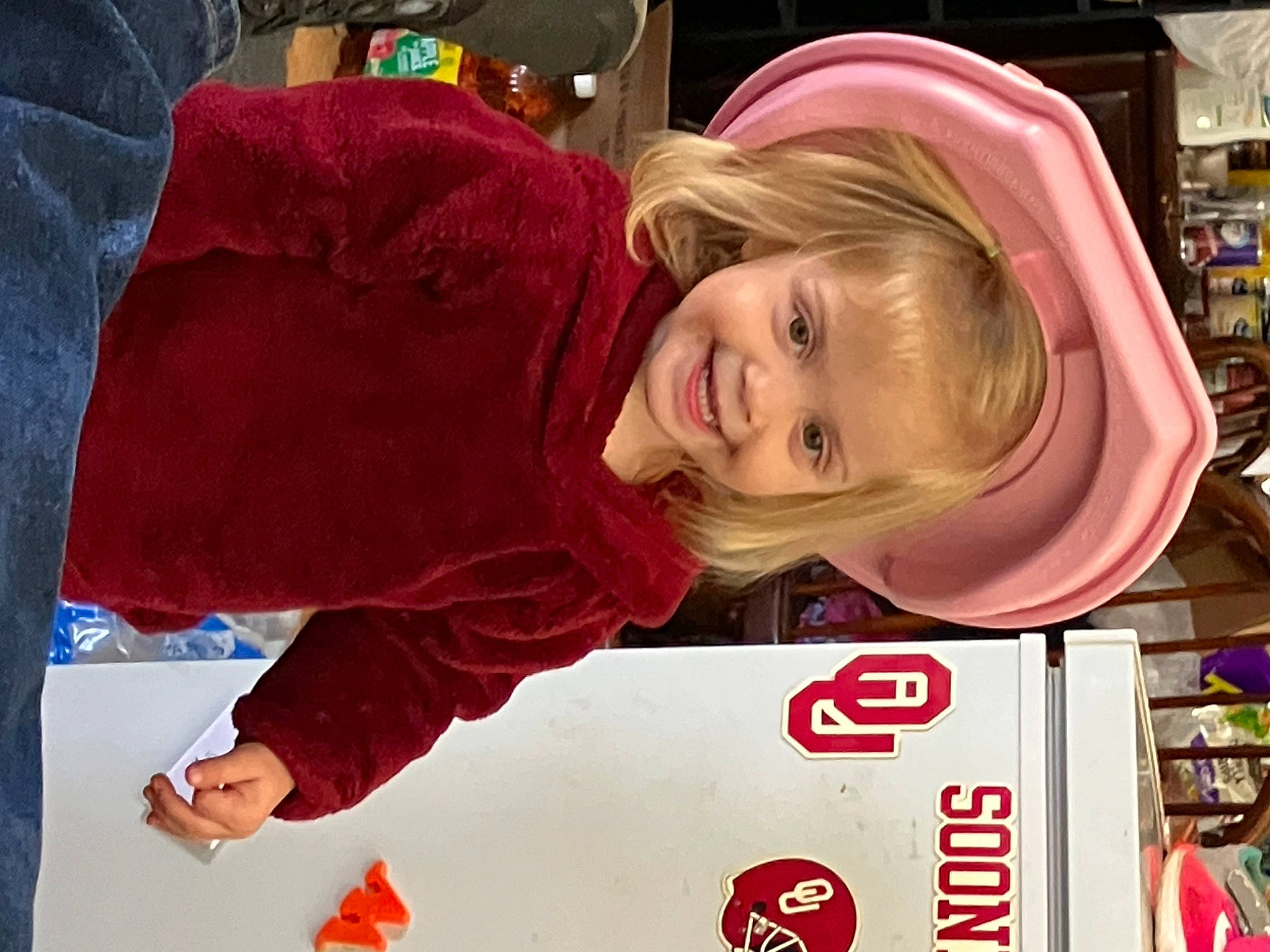 Ivory Rose is registered to the contest to win money with this photo: child, event, facial_expression, fun, happy, hat, joy, laugh, leisure, person, play, sleeve, smile, toddler, tree