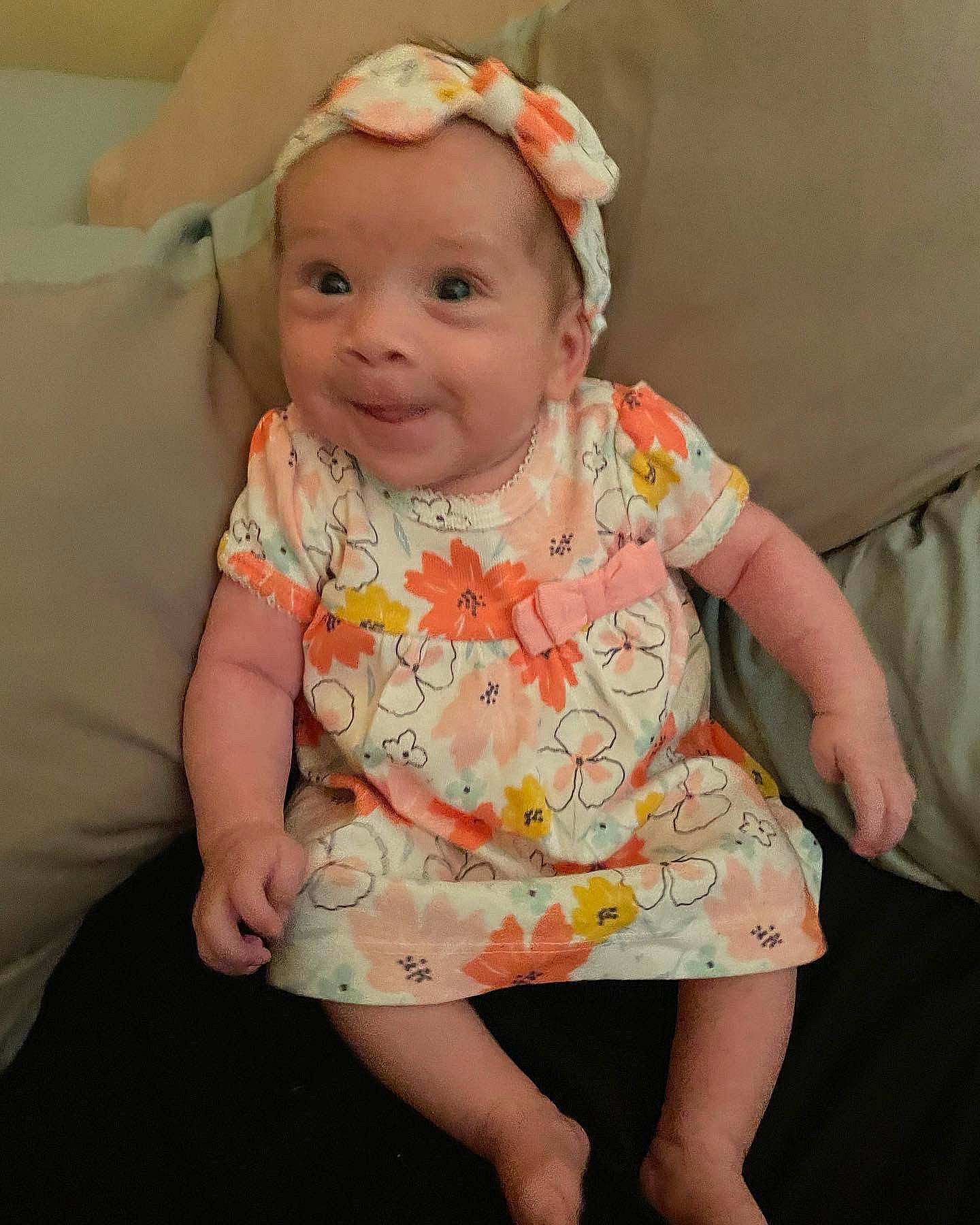 Cianna joined the competition — help win amazing prizes! baby, baby_toddler_clothing, cheek, child, day_dress, dress, embellishment, finger, fun, happy, head, headband, headwear, iris, lip, person, pink, skin, sleeve, smile