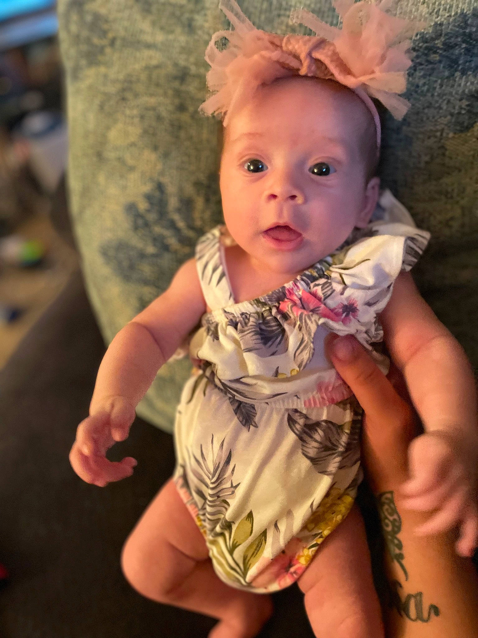Cianna joined the competition — help win amazing prizes! baby_toddler_clothing, cheek, chin, dress, eye, finger, fun, gesture, hair, hairstyle, happy, head, human_body, iris, lip, neck, person, skin, textile, thumb