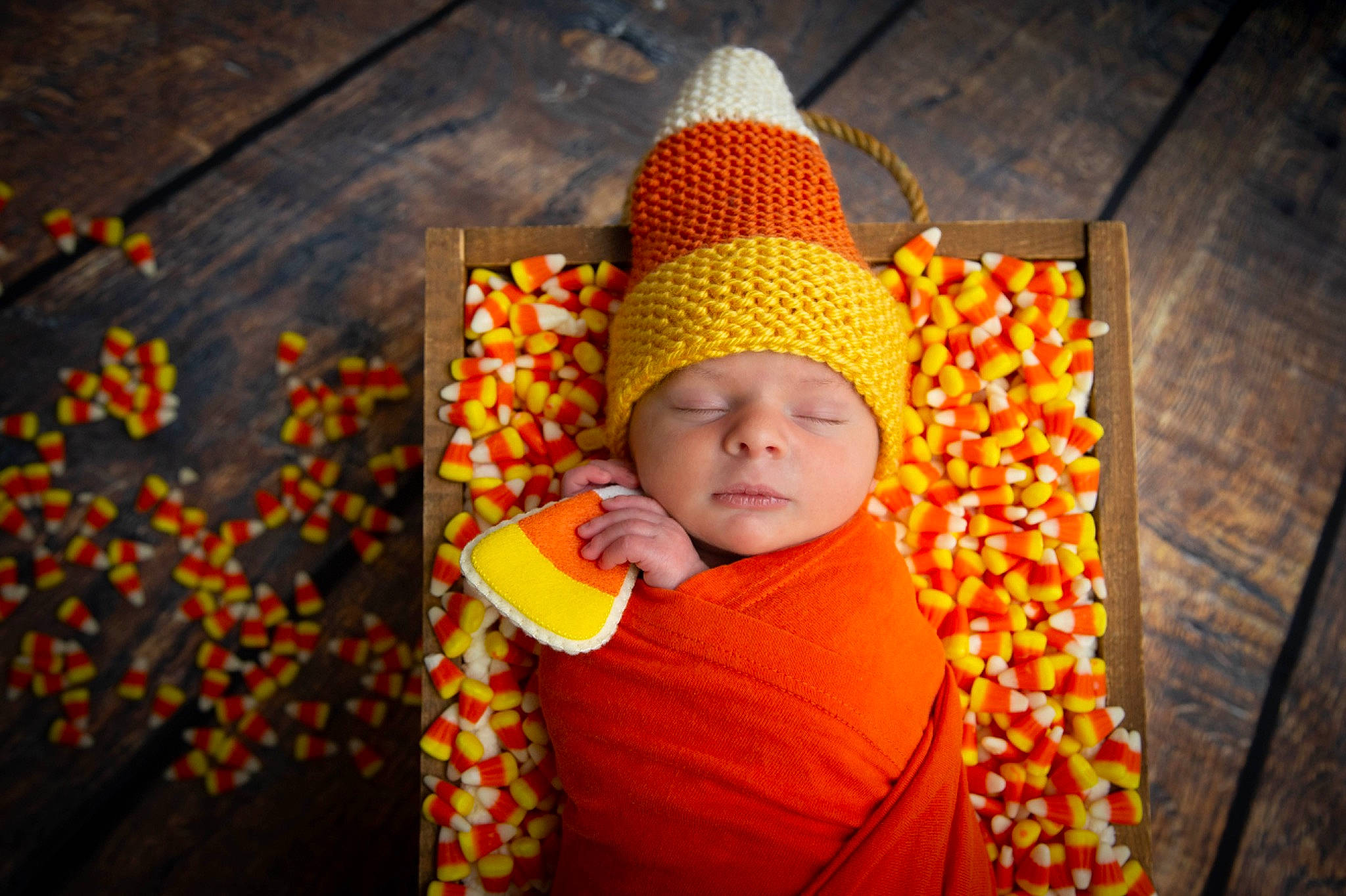 Ryder joined the competition — help win amazing prizes! candy_corn, child, headwear, orange, person, toddler, vegetable, vegetarian_food, yellow
