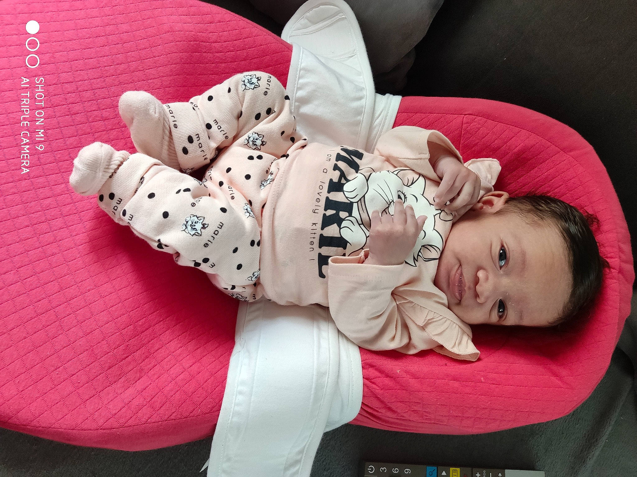 Maélya participe au concours pour gagner de l'argent avec cette photo : baby, baby_products, baby_sleeping, child, comfort, person, pink, product, toddler